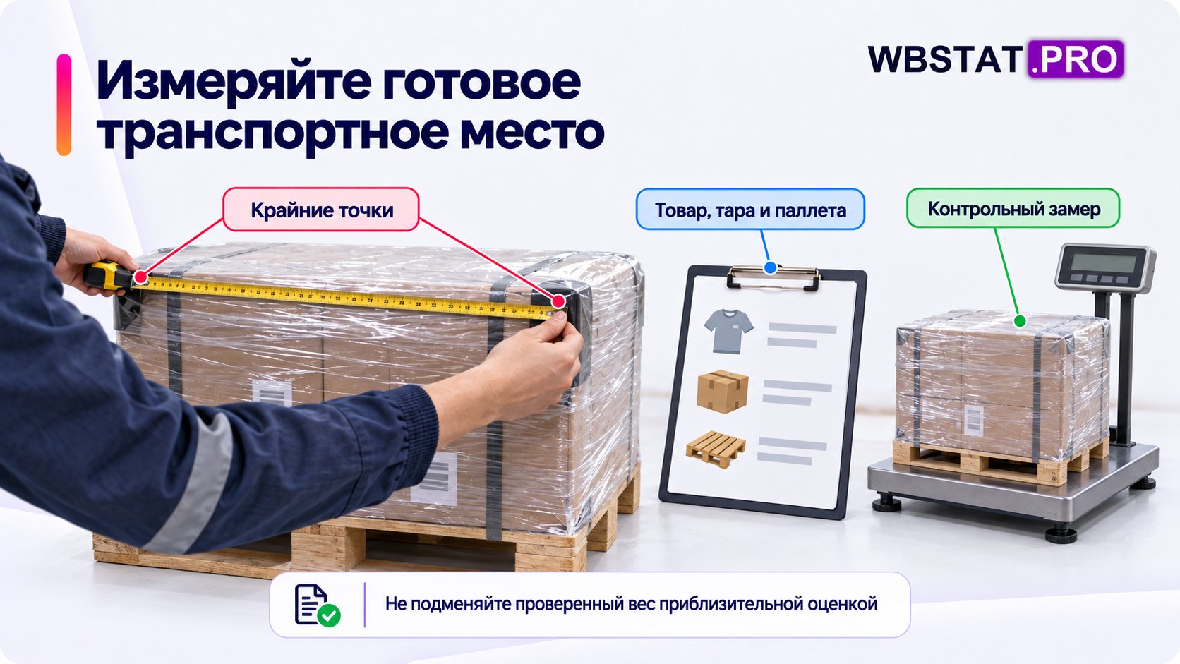Габариты измеряют после окончательной упаковки по крайним точкам.; Вес складывают из проверенных составляющих, а значимые сомнения снимают контрольным взвешиванием.