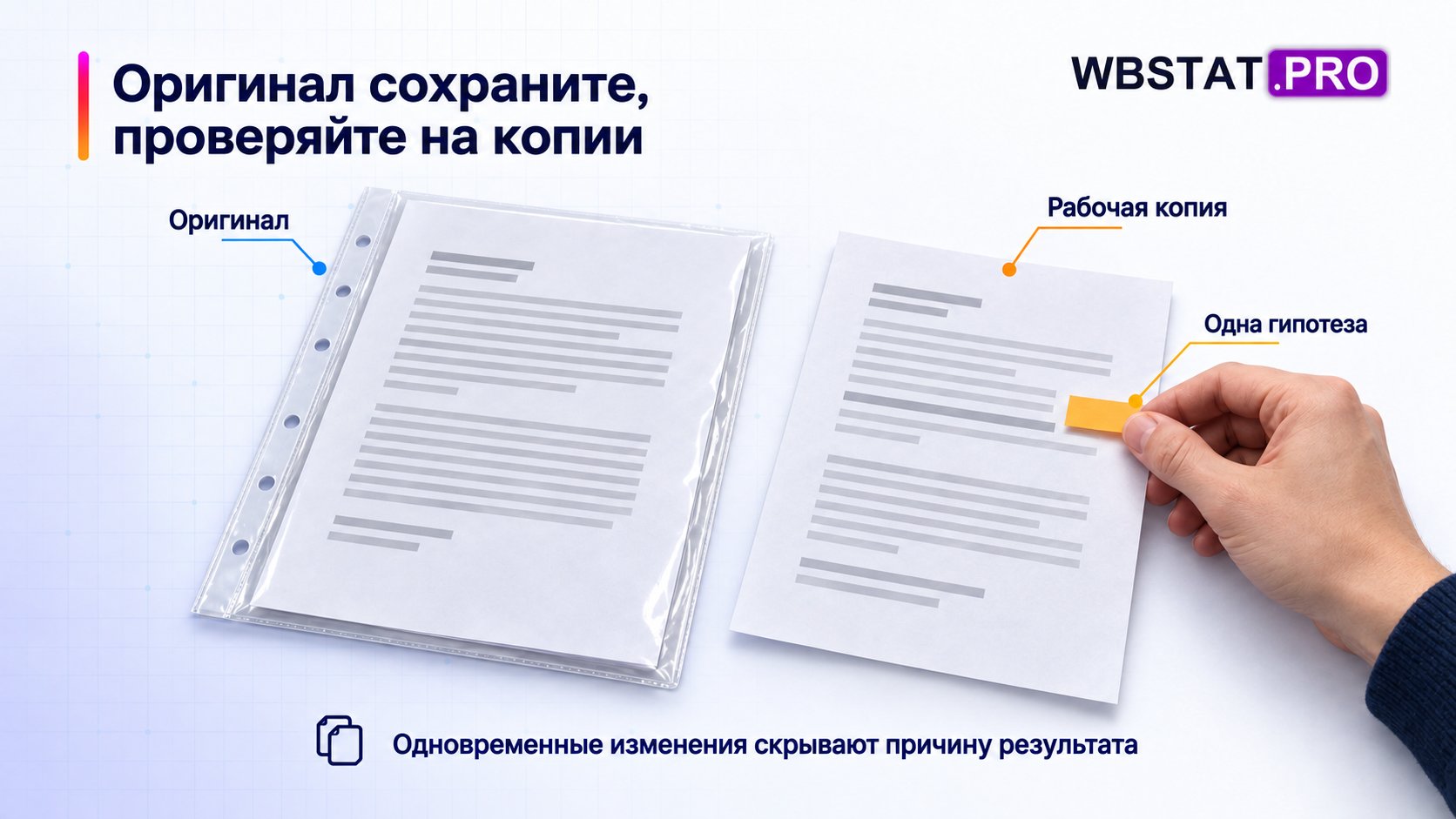 оригинал и рабочая копия, одна проверка