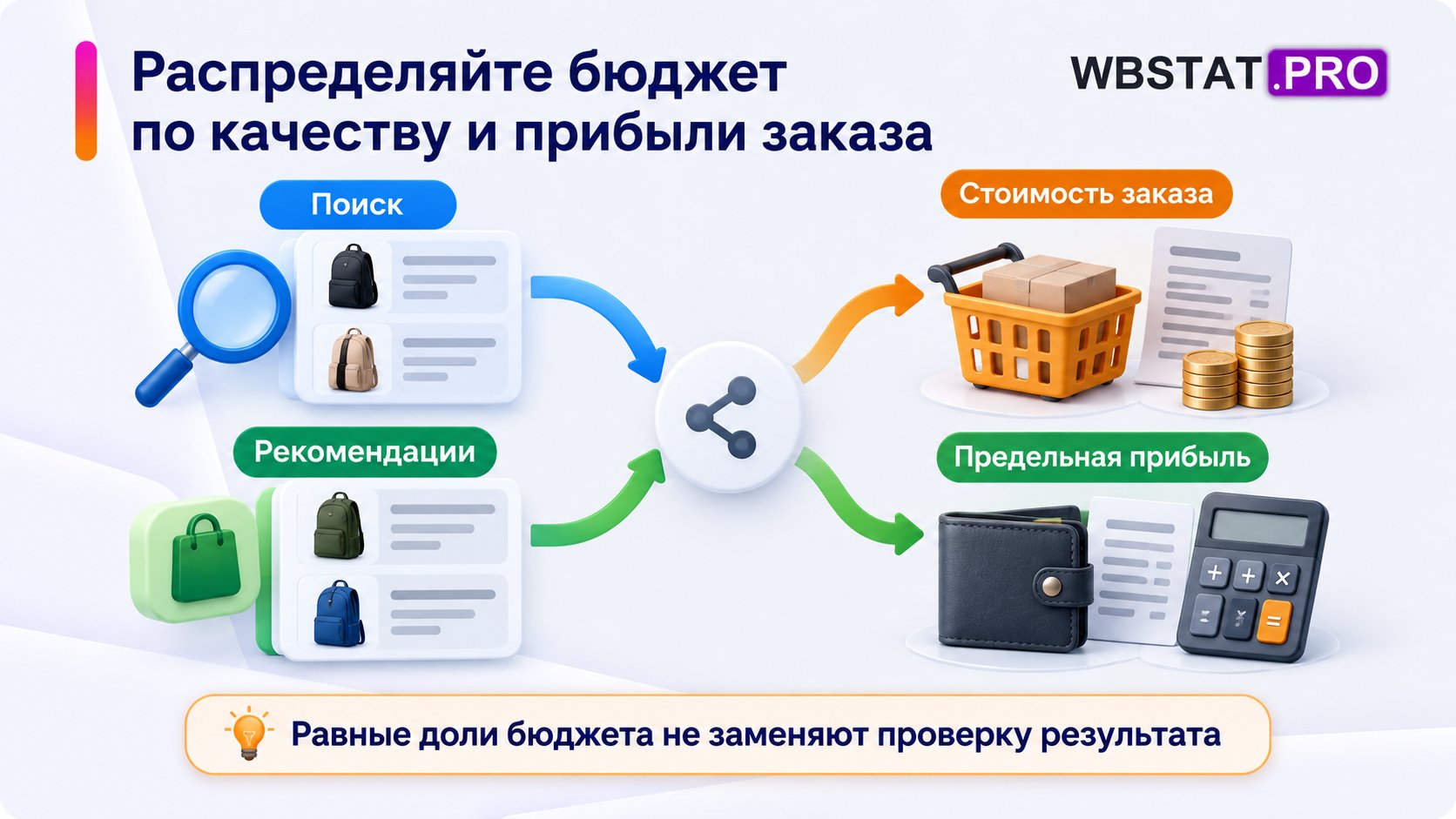 Поиск и рекомендации сравниваются по стоимости заказа и предельной прибыли.