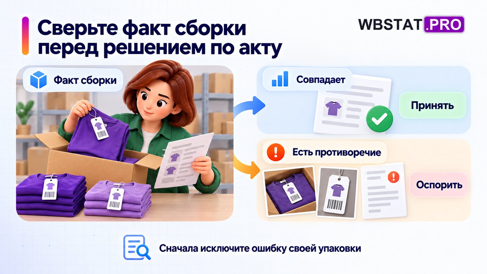 Принимать или оспаривать по сверке факта.; Перед спором исключить собственную ошибку товара или штрихкода.