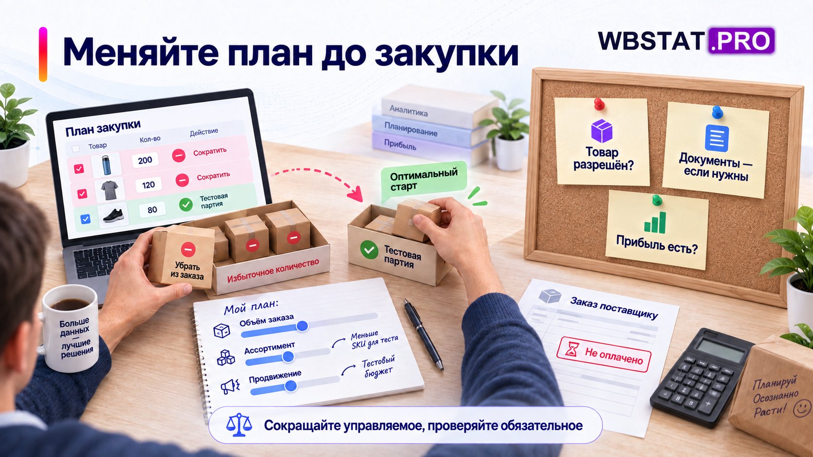 Продавец сокращает первую партию и проверяет обязательные условия до оплаты заказа.