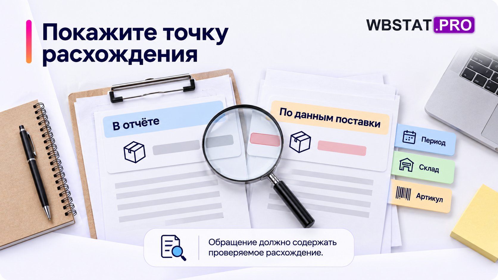 Конкретная строка отчёта сравнивается с условиями поставки для обращения в поддержку.