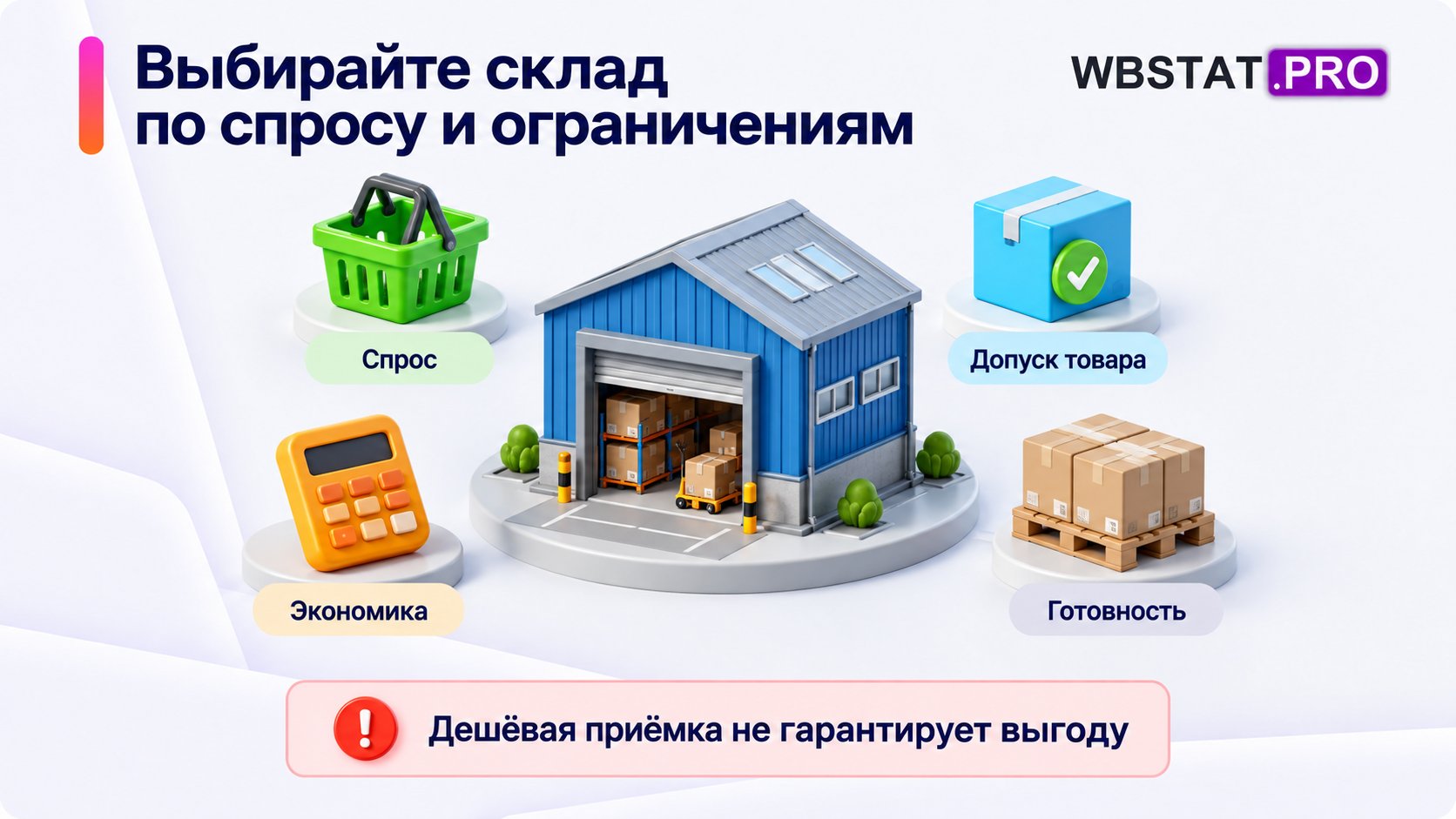 Склад и четыре проверки: спрос, допуск товара, экономика и готовность.