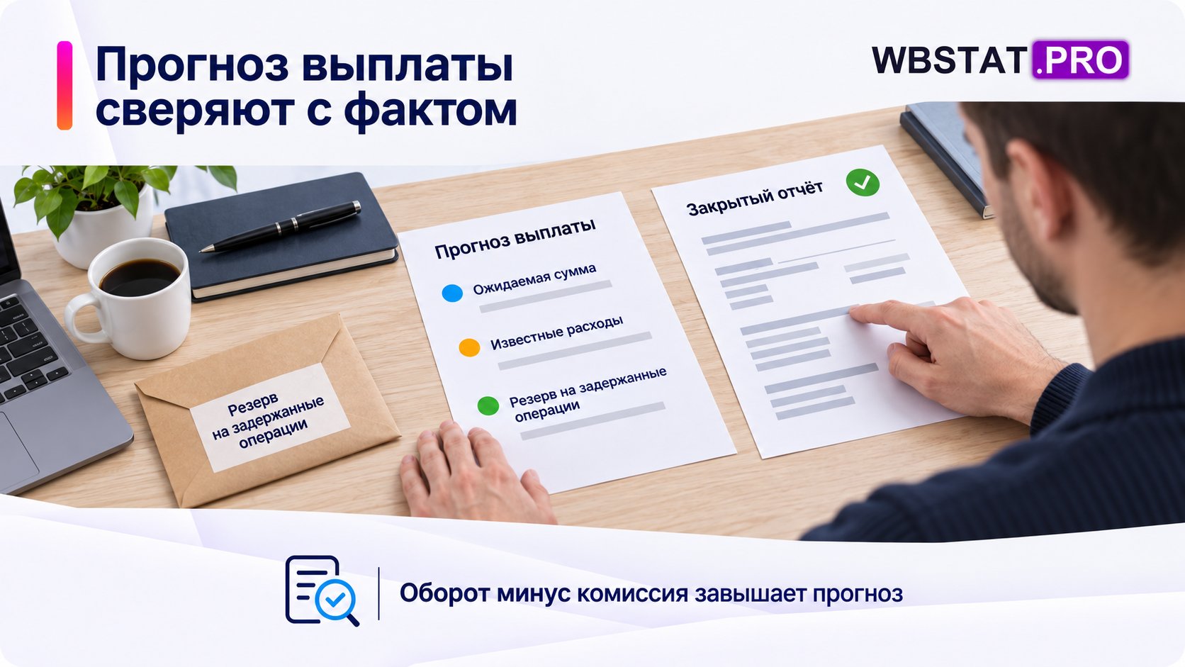 Специалист сопоставляет прогноз с закрытым отчётом.