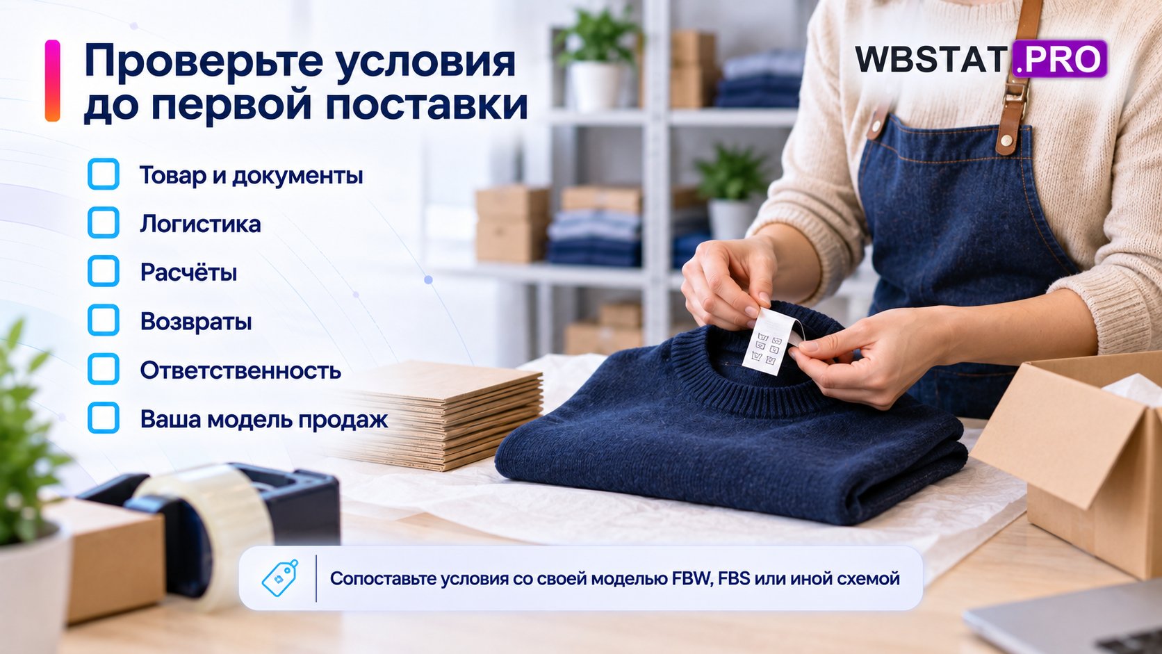 Подготовка настоящего товара сопровождается проверкой условий выбранной модели продаж.