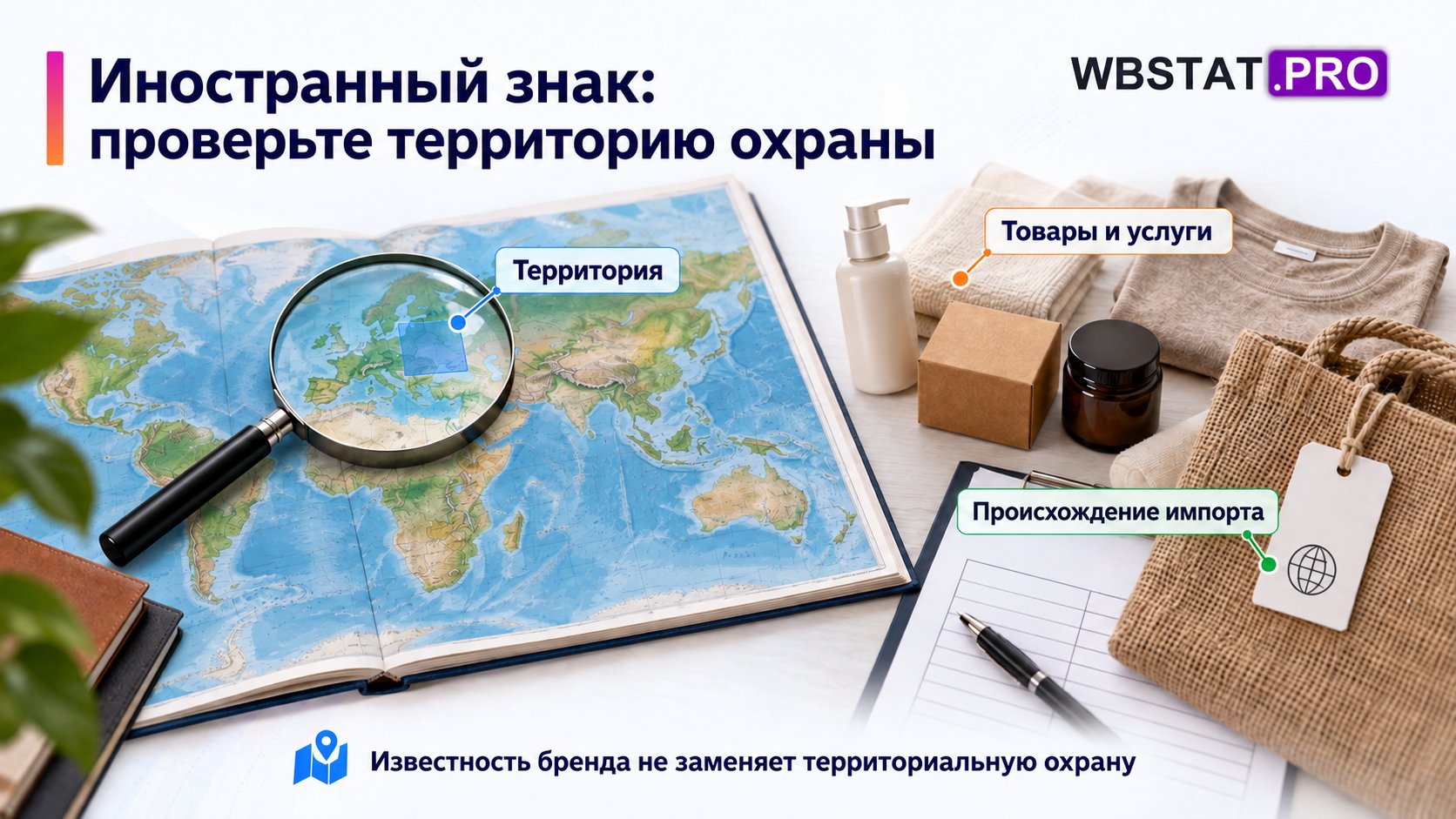На физической карте сравниваются территория действия знака и проверка импортной партии.