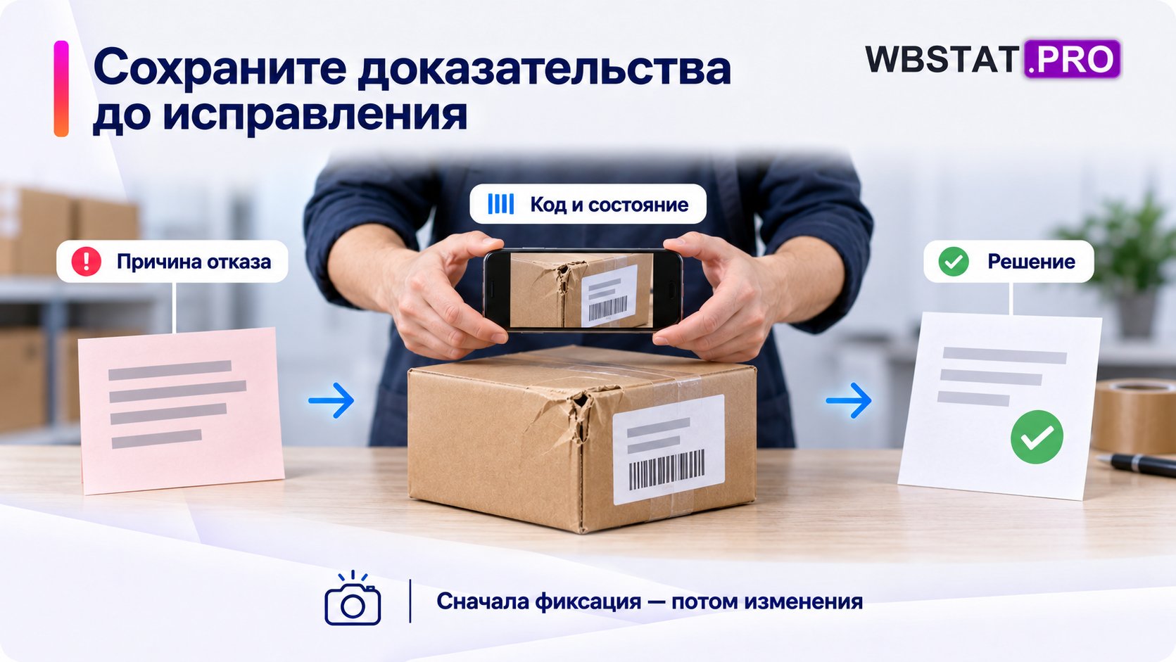 Фотография спорного места и кода до изменения упаковки