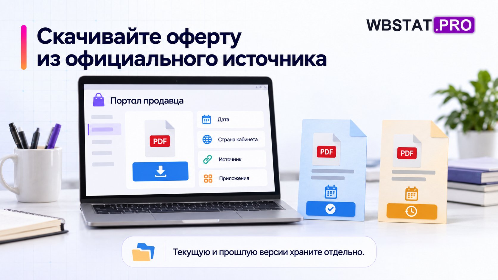 Оферту скачивают с портала и сохраняют вместе с данными об источнике и приложениях.
