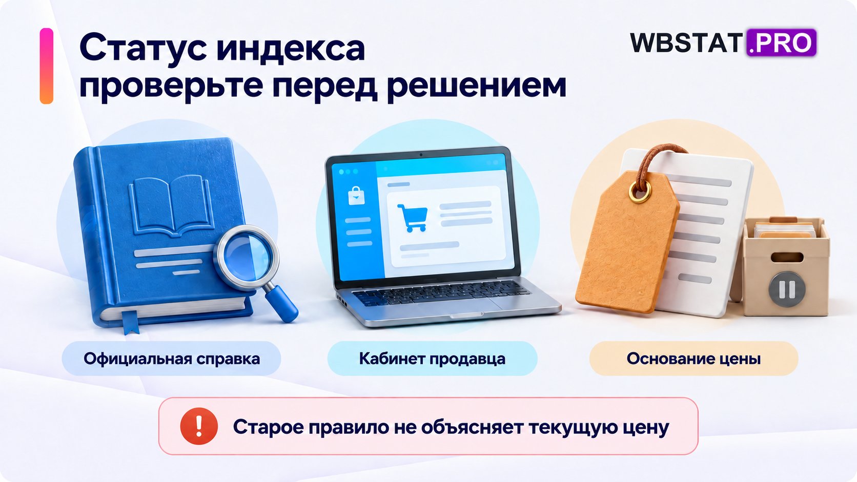 Официальная справка, кабинет продавца и основание цены проверяются отдельно от старого правила.