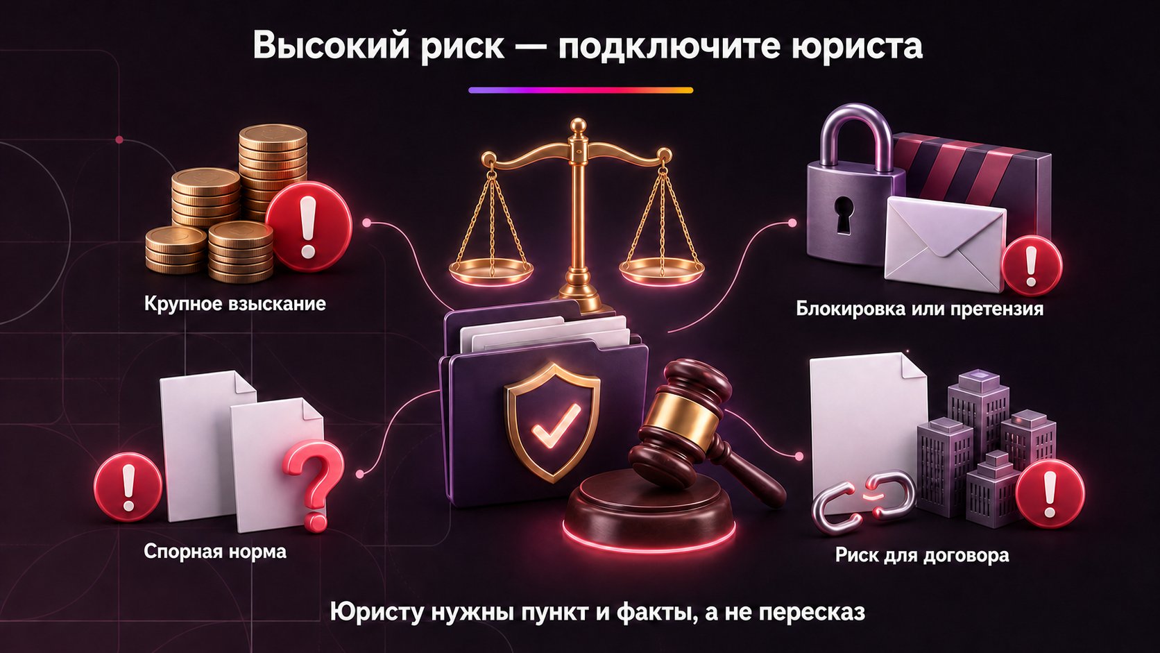 Когда по оферте Wildberries нужен юрист — Юрист нужен при крупном взыскании, блокировке, спорной норме или значимом договорном риске.