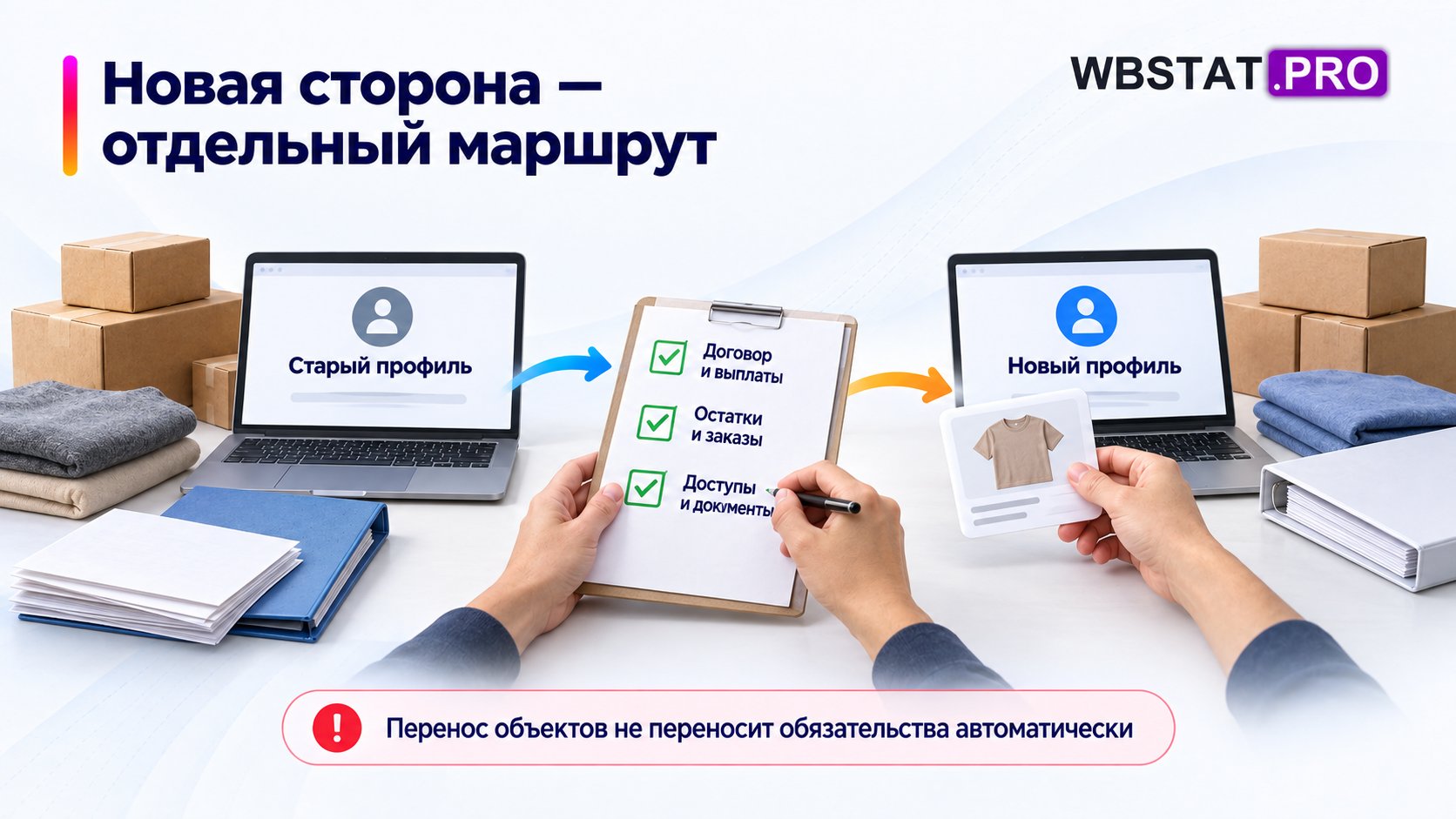 Новая сторона — отдельный маршрут: перенос объектов не переносит обязательства автоматически