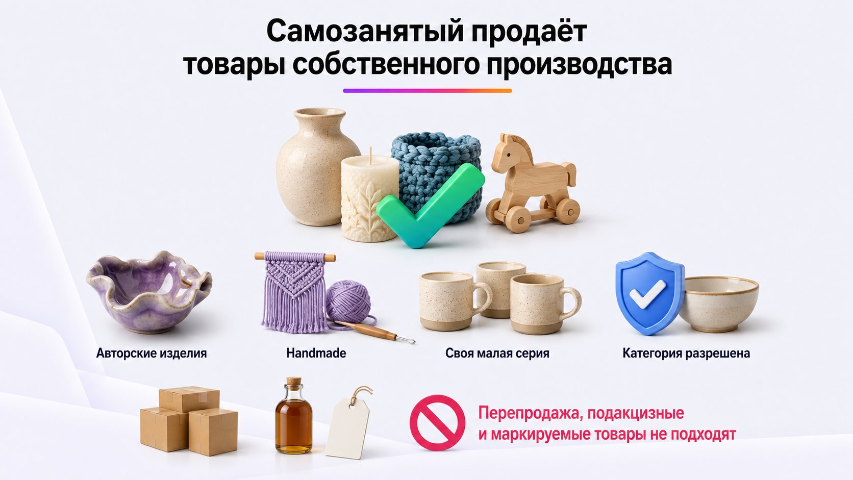 Какие товары самозанятый может продавать на Wildberries — Самозанятому подходят авторские изделия, handmade и собственные малые серии, если товар разрешён законом и правилами категории.