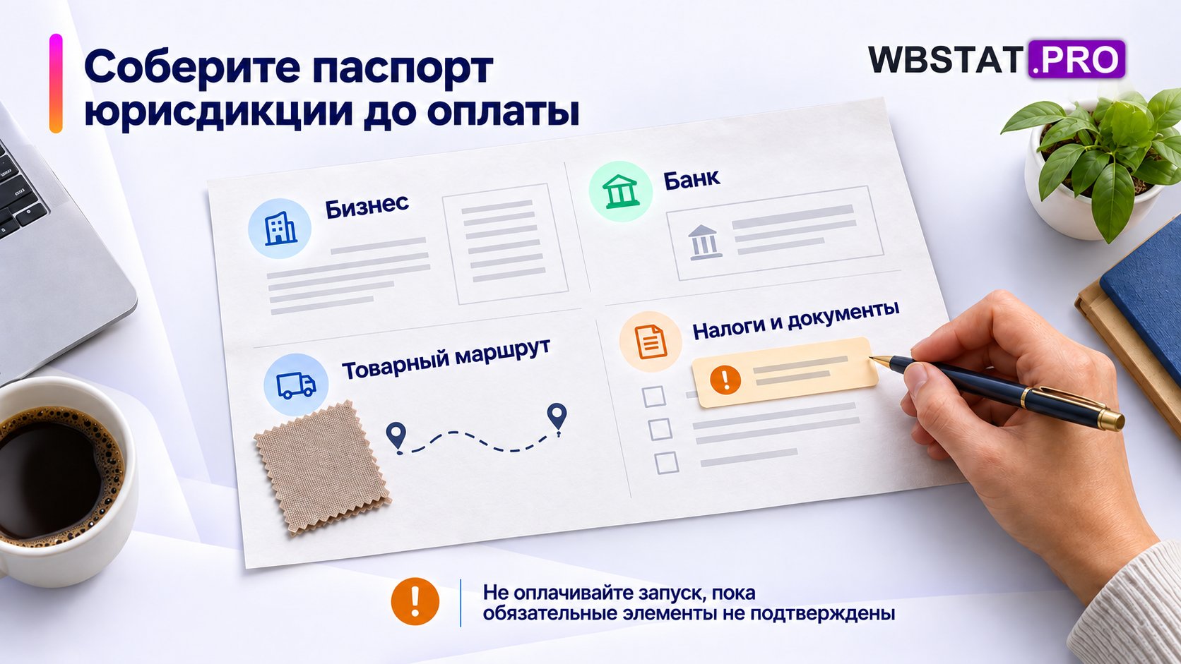 Единая страница объединяет четыре группы подготовки до оплаты запуска.