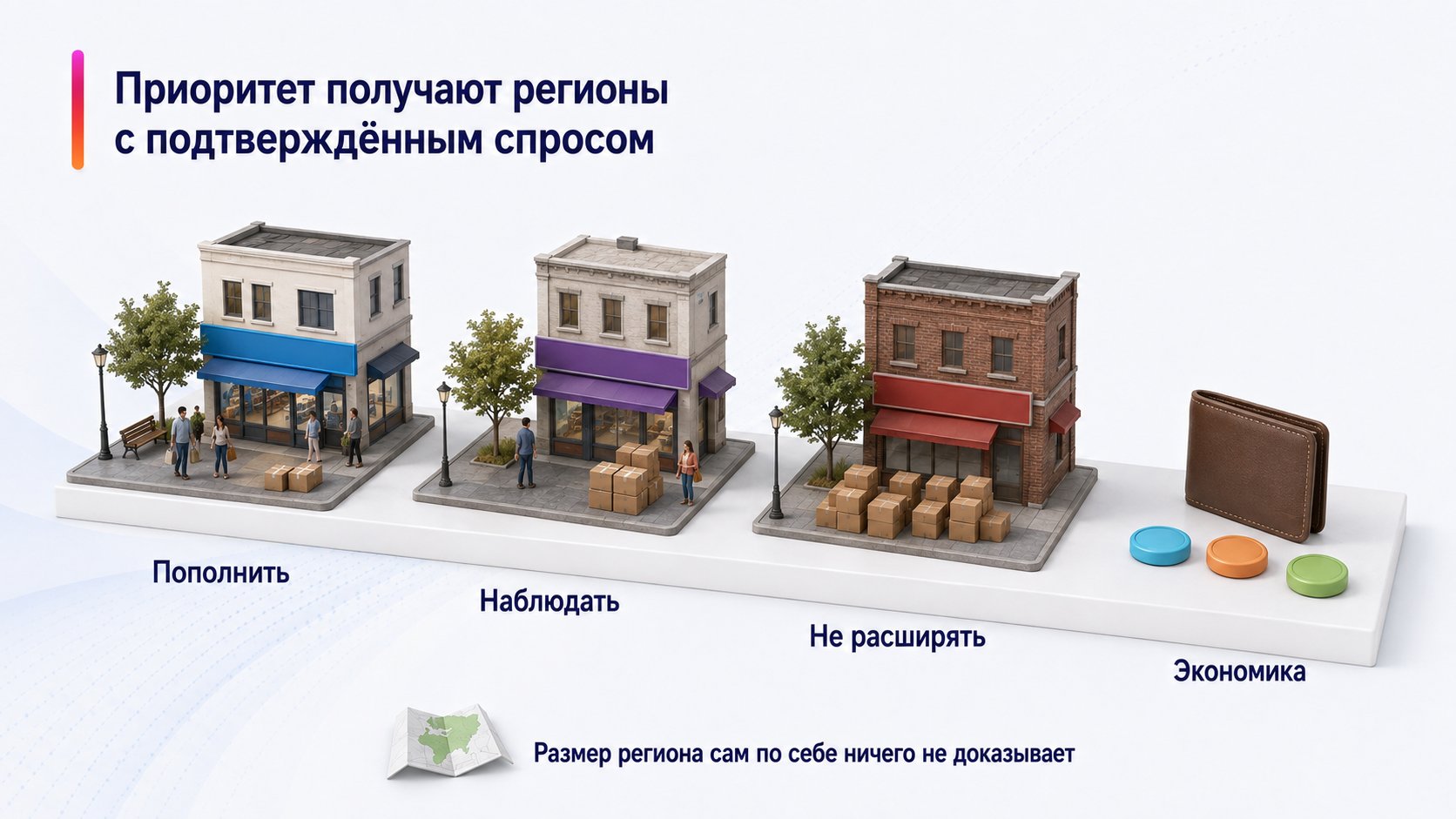 Как выбрать приоритетные регионы для поставки на Wildberries — Приоритет получают регионы с подтверждённым спросом; Пополнить — Наблюдать — Не расширять — Экономика