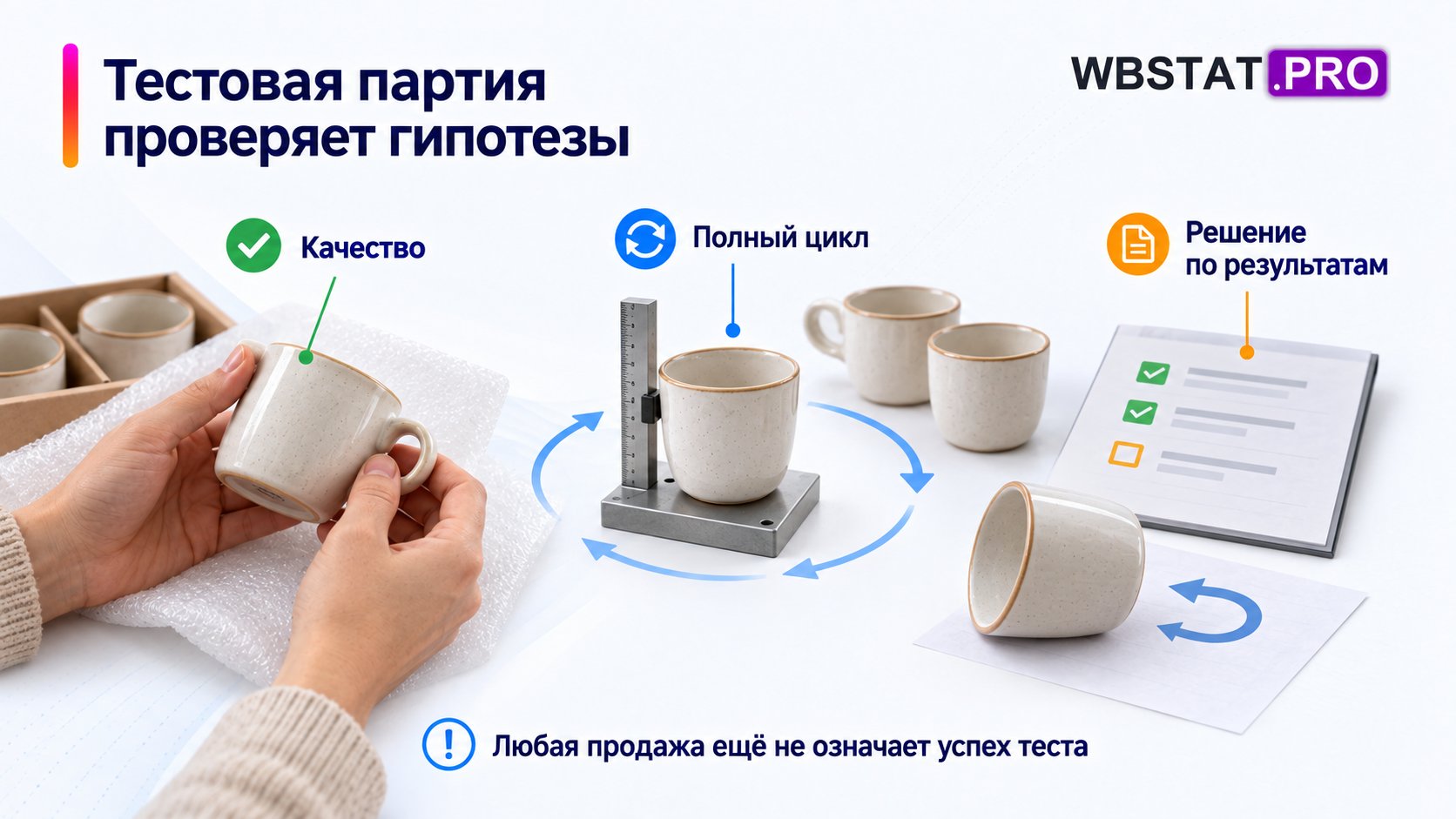 Небольшой товарный тест связан с проверкой качества, полного цикла и решением.