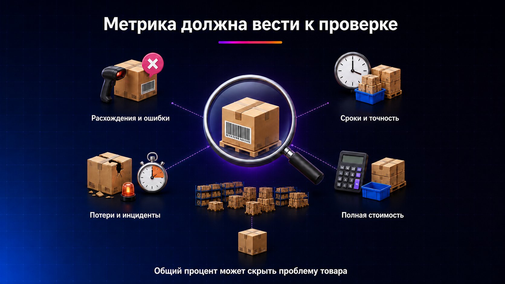 Какие показатели контролировать после запуска — Связывайте расхождения, сроки, потери и стоимость с конкретной проверкой по артикулу и модели.
