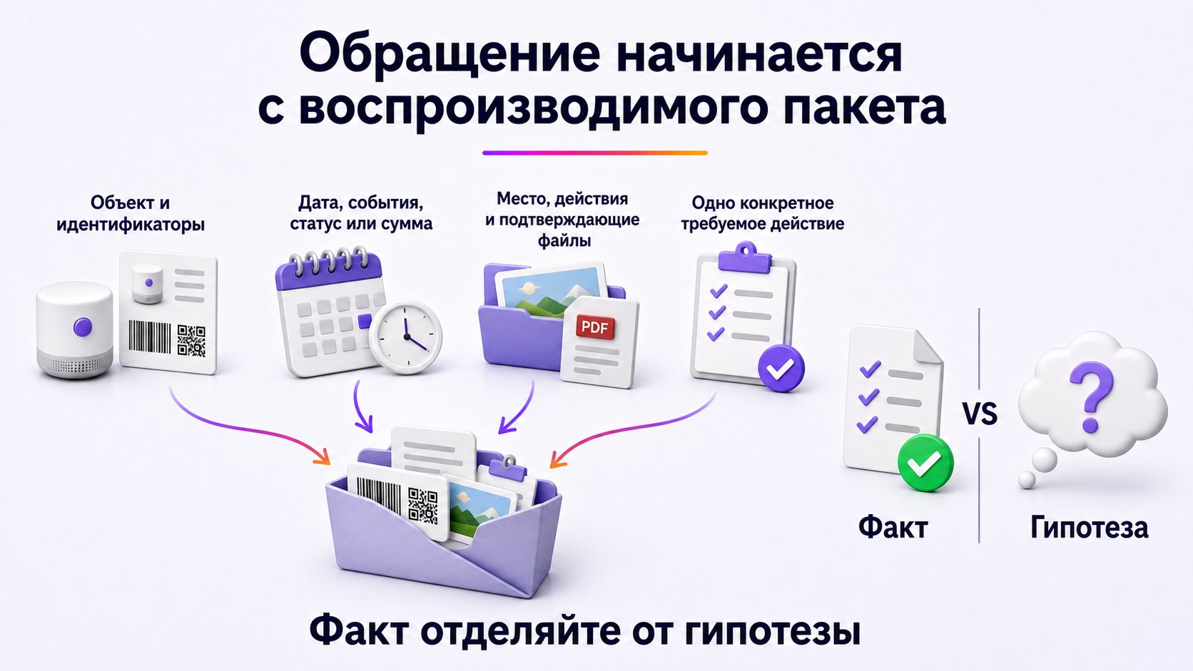 Что подготовить до обращения в поддержку Wildberries — Соберите объект, хронологию, наблюдаемый результат, доказательства и один конкретный запрос.