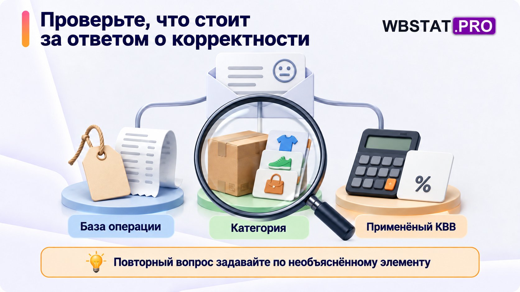 Сверка базы операции, категории и применённого КВВ после ответа поддержки.