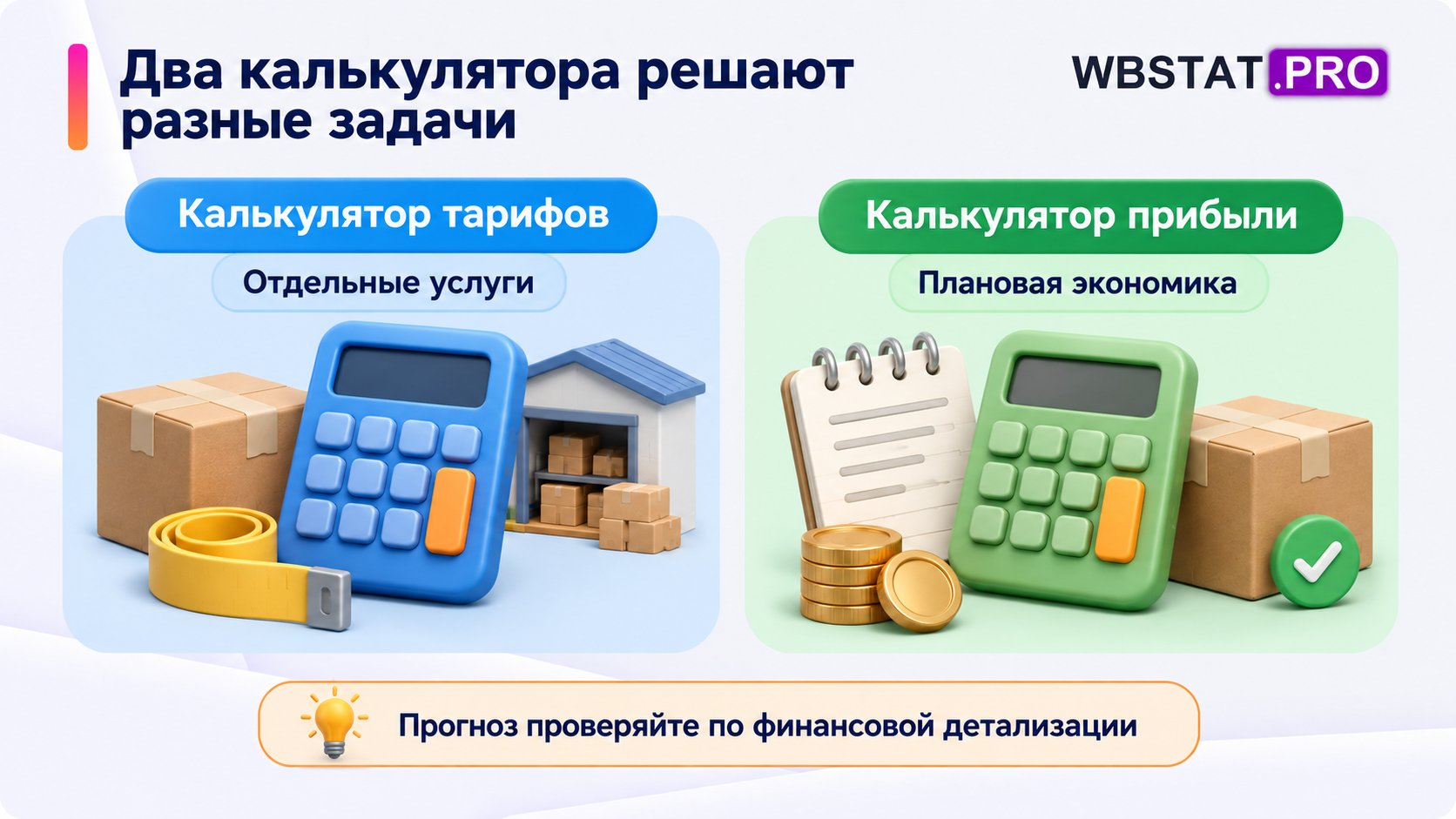 Два калькулятора: отдельные тарифные услуги и плановая экономика товара.