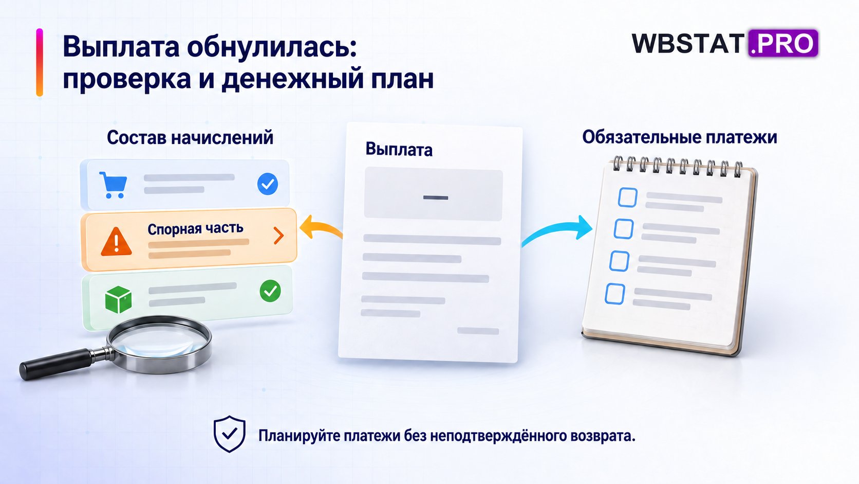 Выплата обнулилась: проверка и денежный план Планируйте платежи без неподтверждённого возврата.