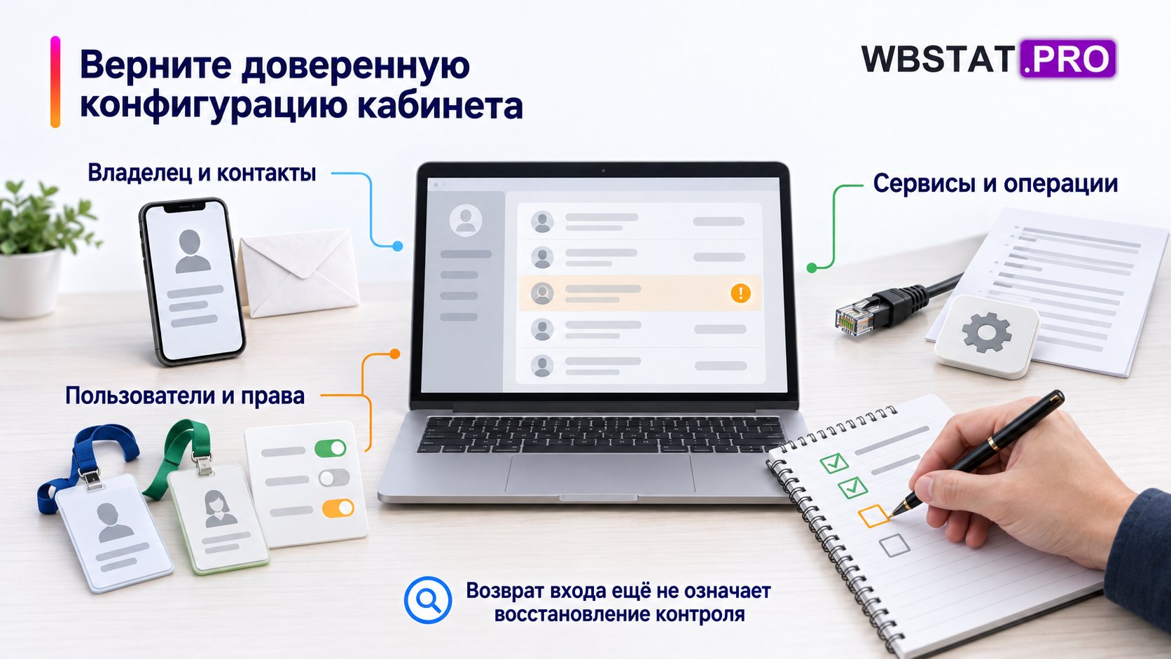 Три области проверяются после восстановления входа в кабинет.