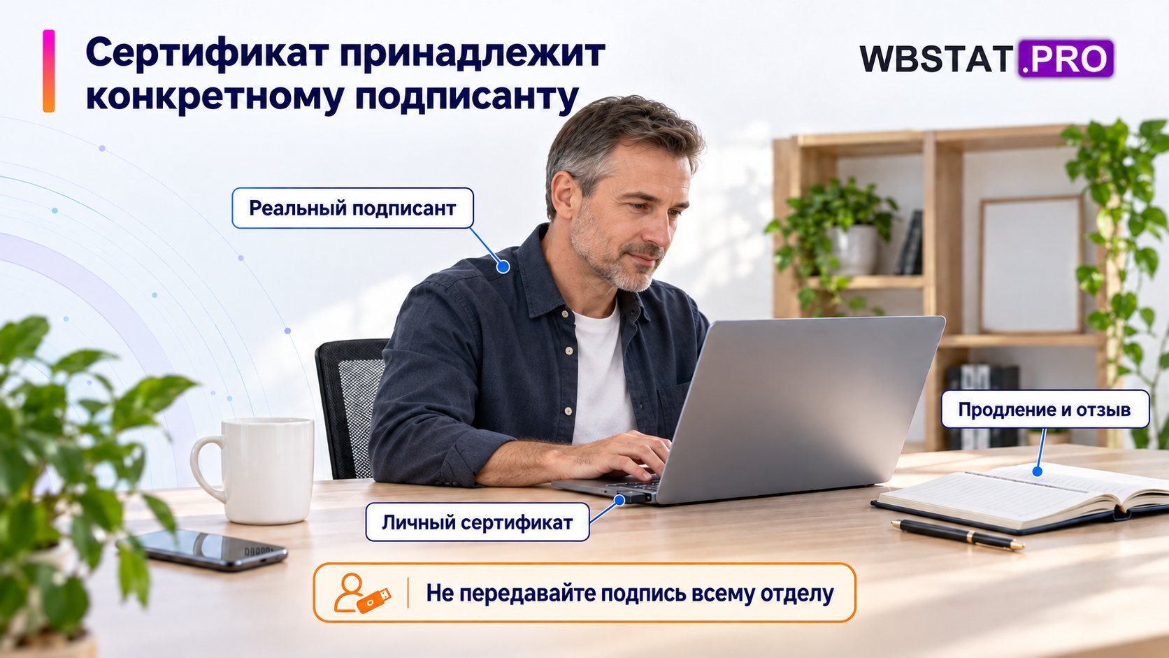 Один подписант работает со своим носителем и отвечает за его жизненный цикл.