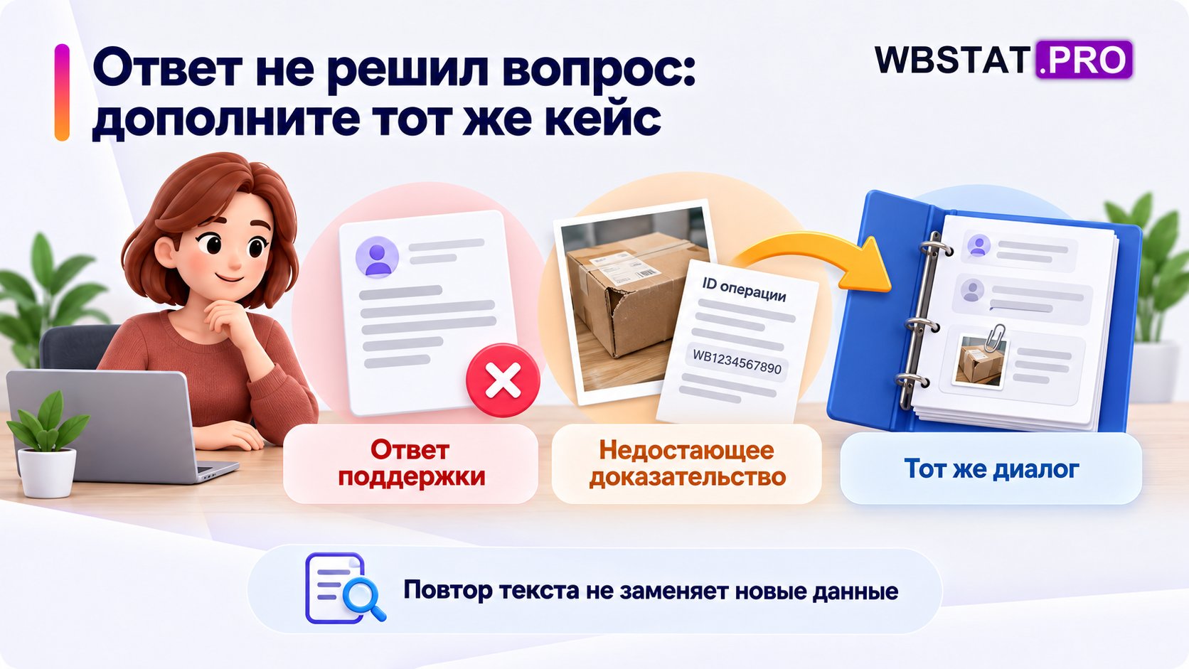 Недостающее доказательство добавляется в существующий кейс.