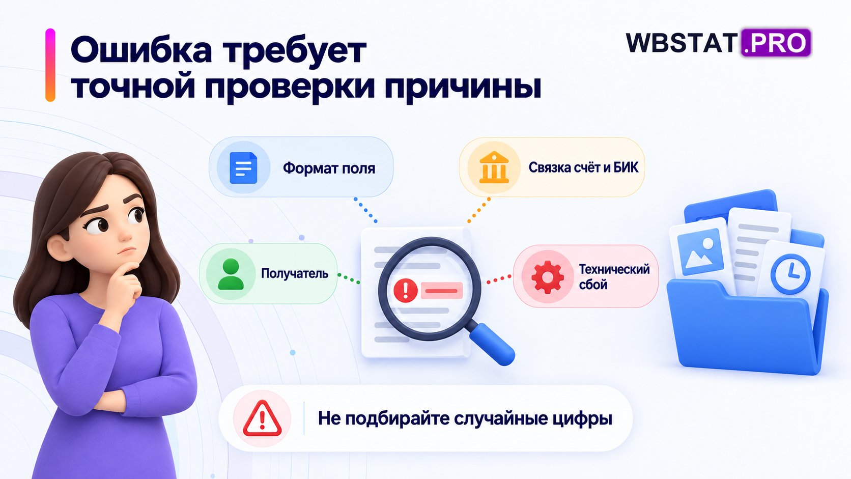 Четыре возможные причины проверяются по документам.