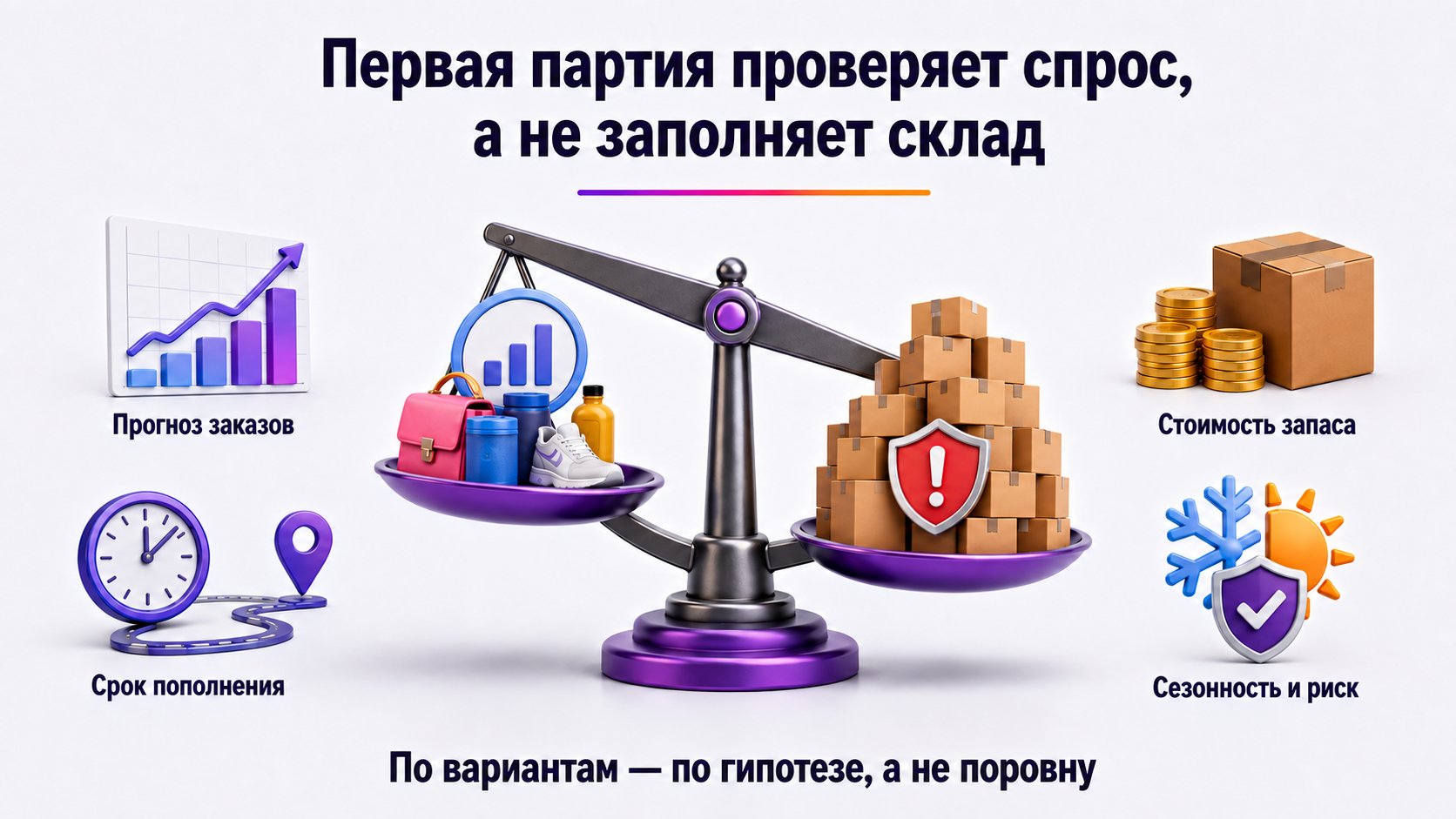 Сколько товара отправлять в первую поставку Wildberries — Отправляйте объём, достаточный для проверки спроса и цикла, но не создающий избыточный запас; варианты распределяйте по гипотезе спроса.