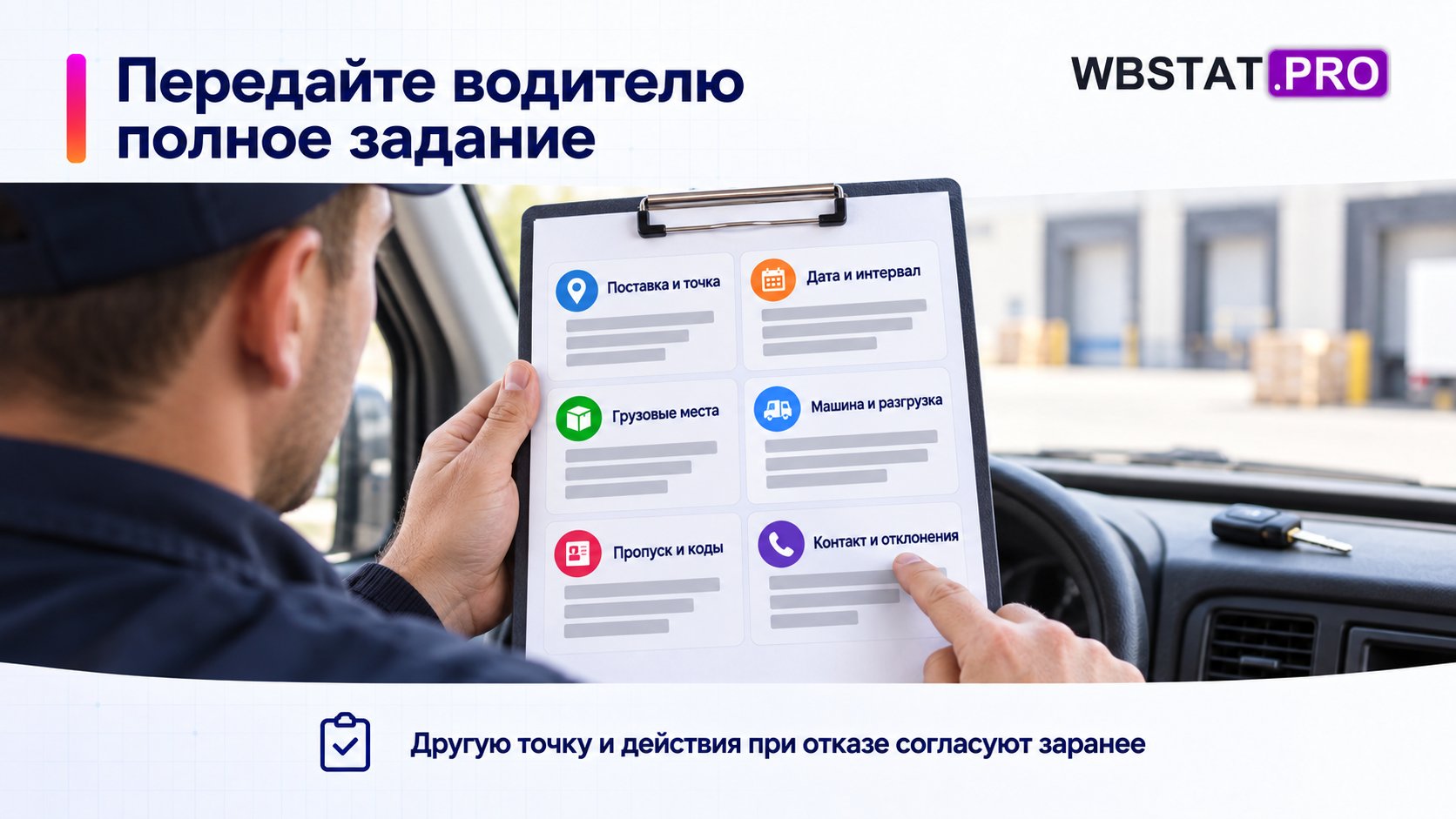 Полное задание на рейс с контактами и действиями при отклонении.