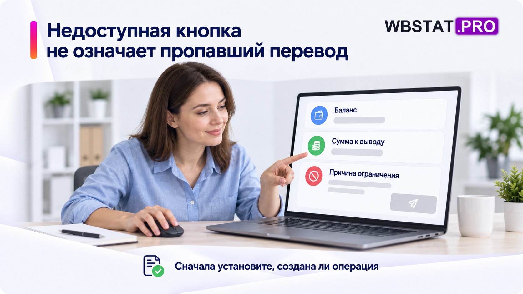 Женщина сверяет доступность вывода на экране.