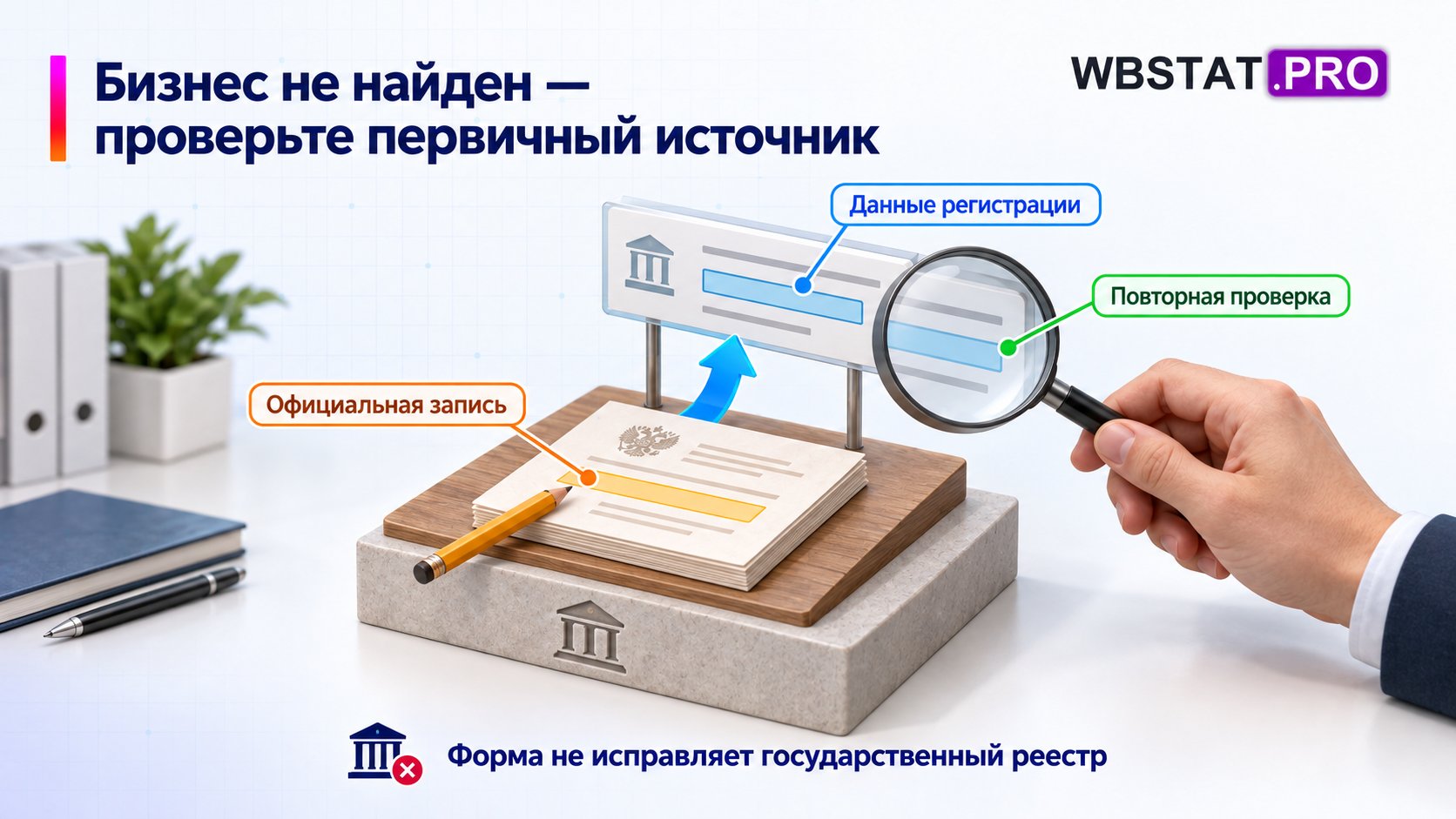 Официальная запись служит основой для сведений регистрации и их проверки.