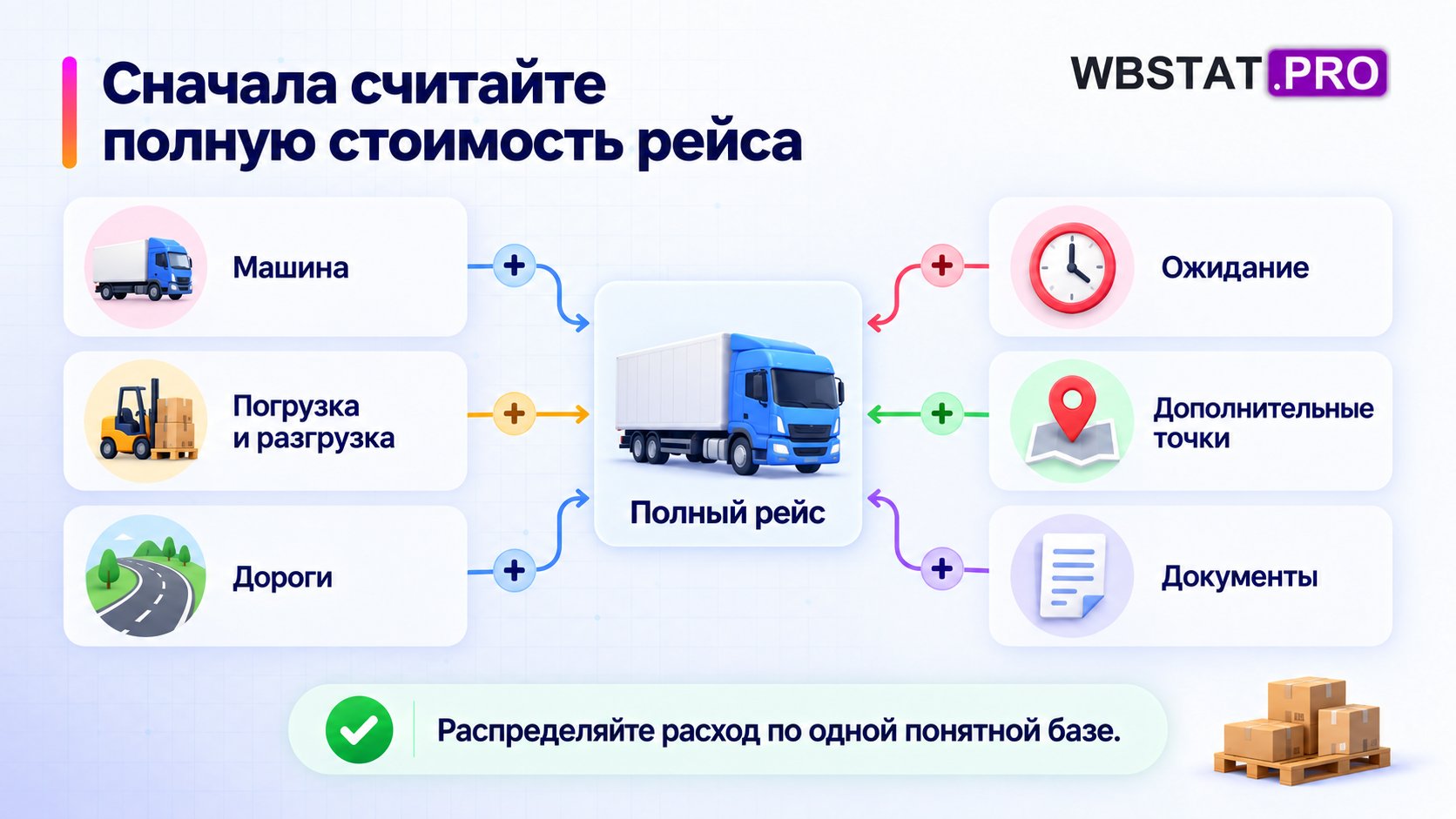 Состав полной стоимости рейса до распределения между поставками.