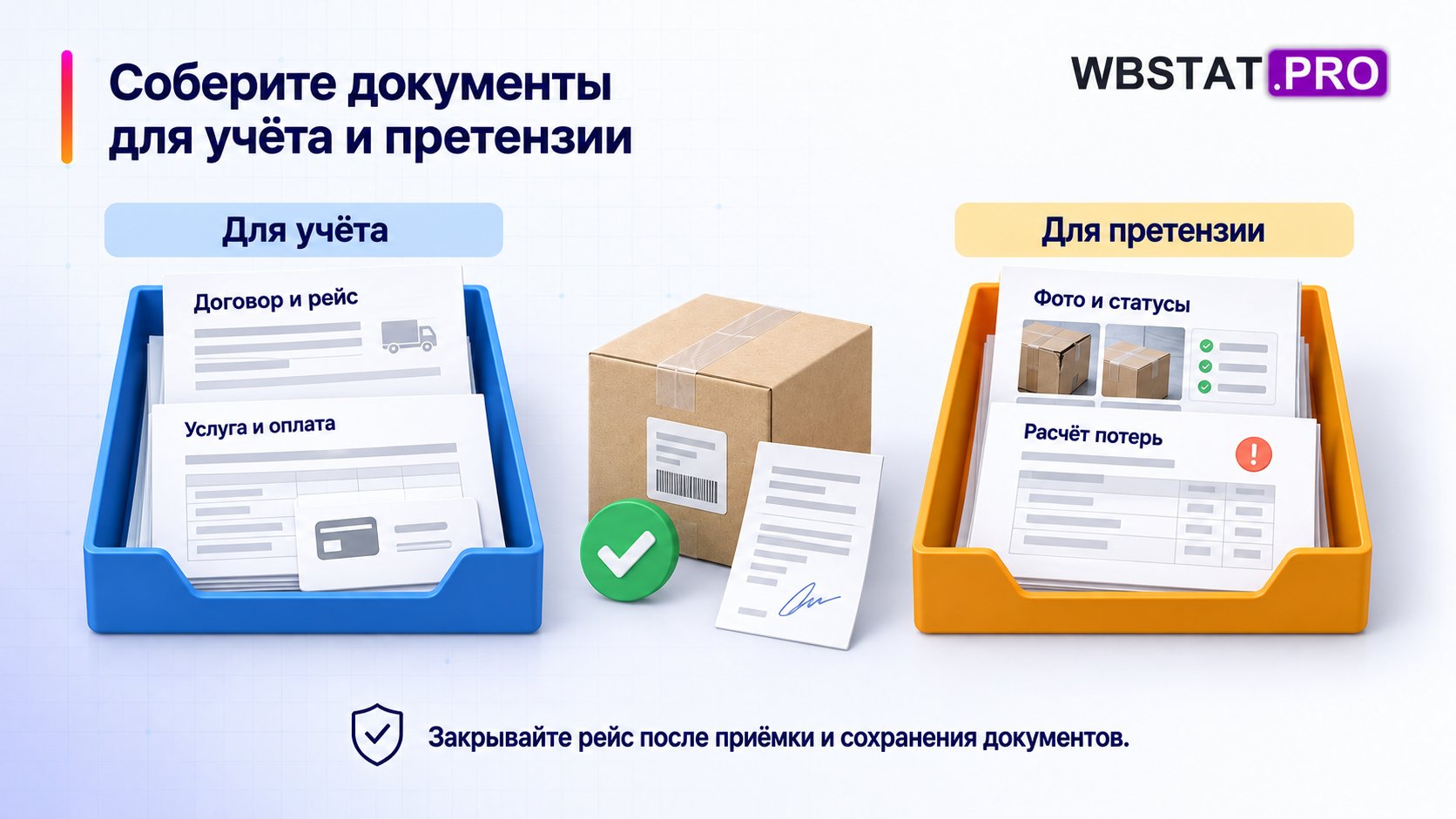 Документы рейса для бухгалтерии и доказательства для претензии.