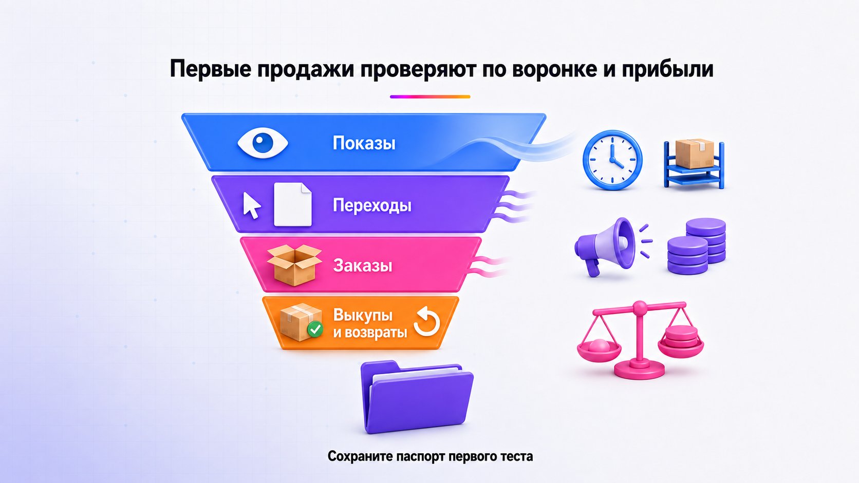 Какие показатели смотреть после первых продаж — Смотрите показы, переходы, заказы, выкупы и возвраты, а рядом — доставку, остаток, рекламу и фактическую прибыль; сохраните паспорт первого теста.