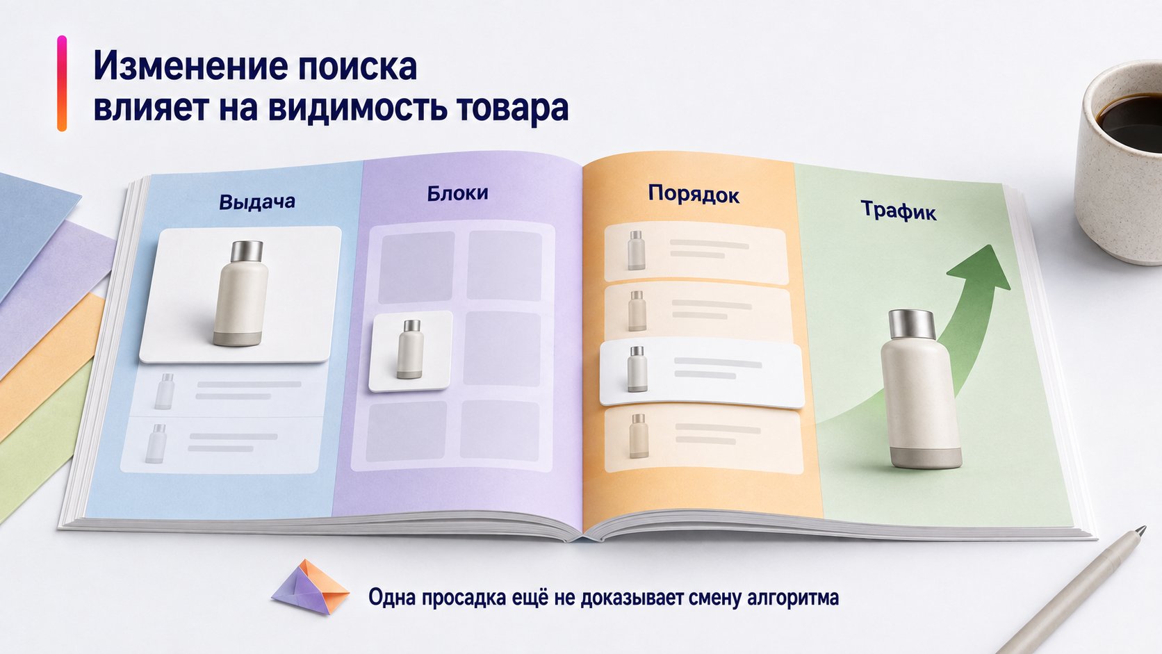 Что означает изменение алгоритма поиска Wildberries для селлера — Изменение поиска влияет на видимость товара; Выдача — Блоки — Порядок — Трафик