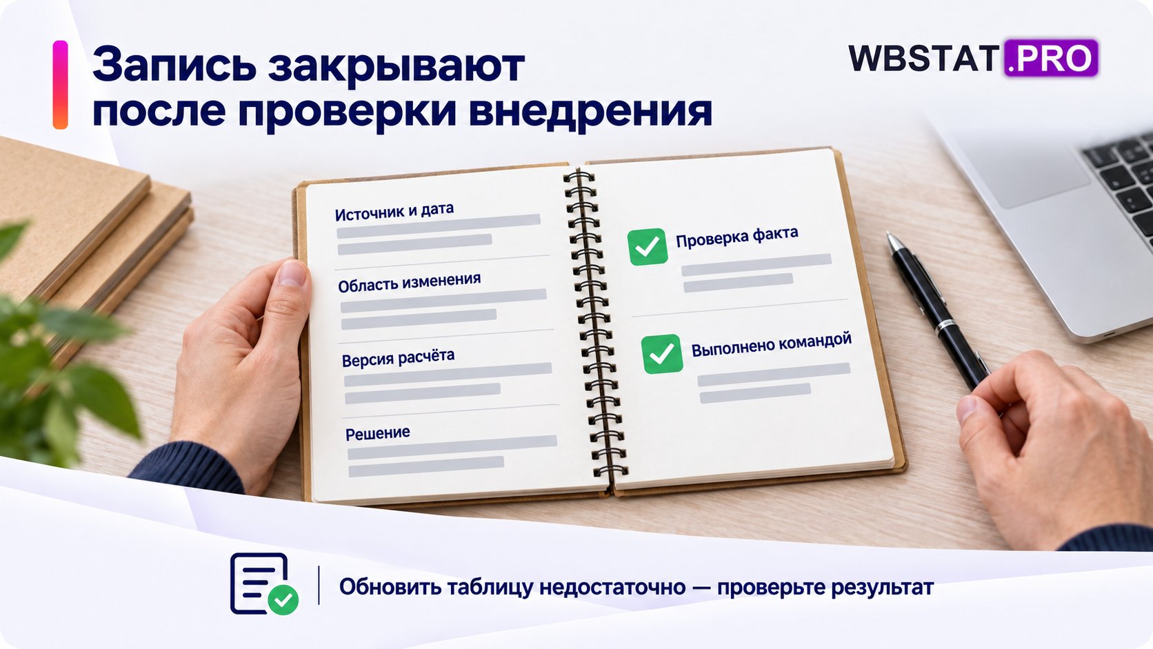 Журнал изменения закрывается после проверки фактического начисления и исполнения командой.
