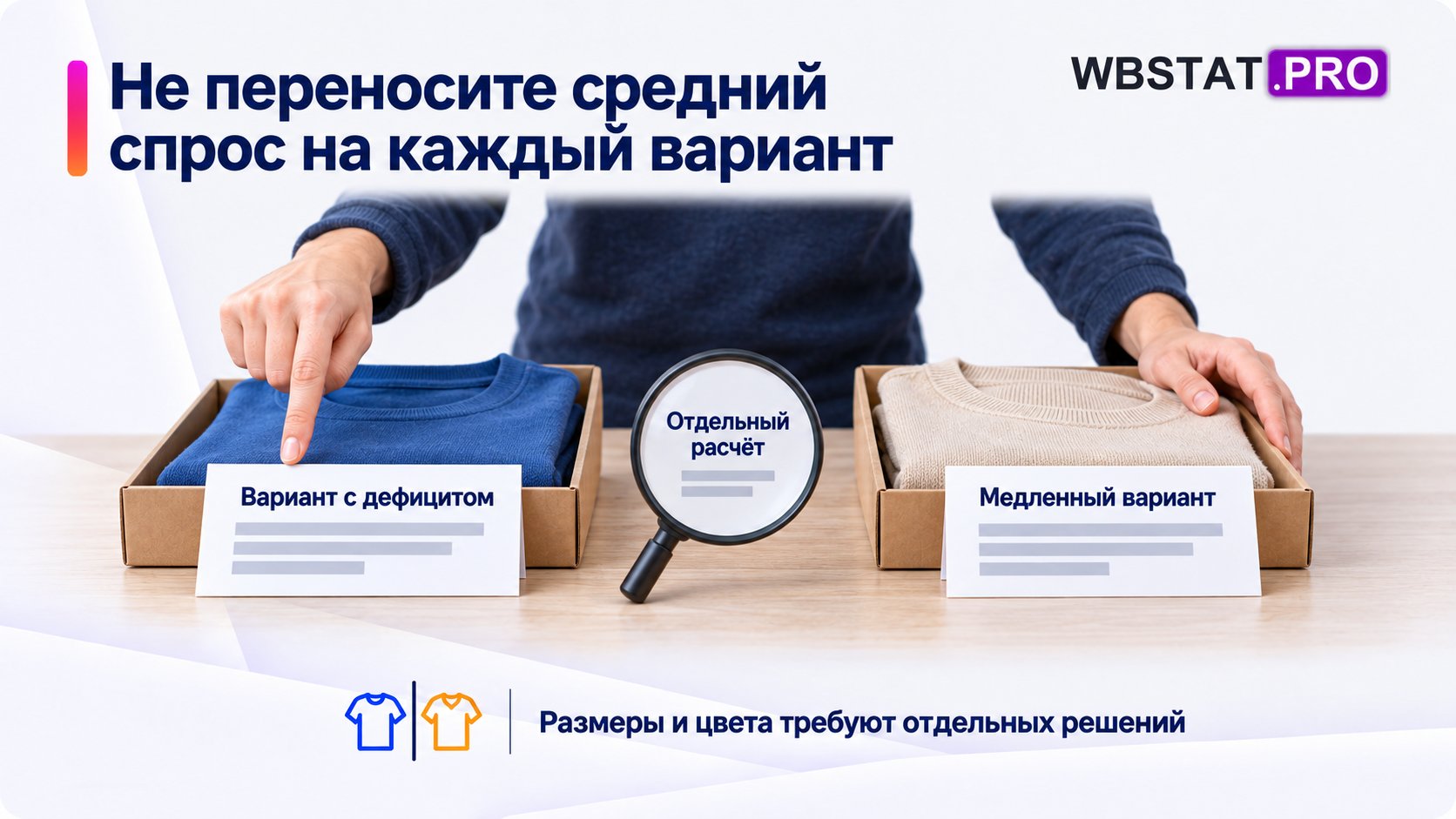 Два варианта товара имеют отдельные расчёты и разный дефицит.