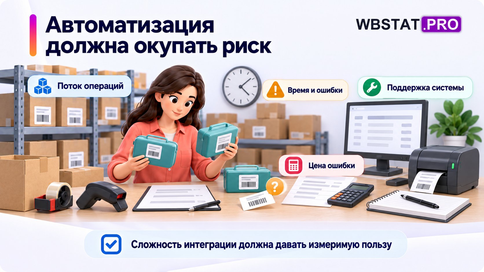 Интеграция оправдана измеримым риском ручной работы, а не самим наличием API.; Нужно сопоставить поток, время, ошибки и их цену с поддержкой системы.