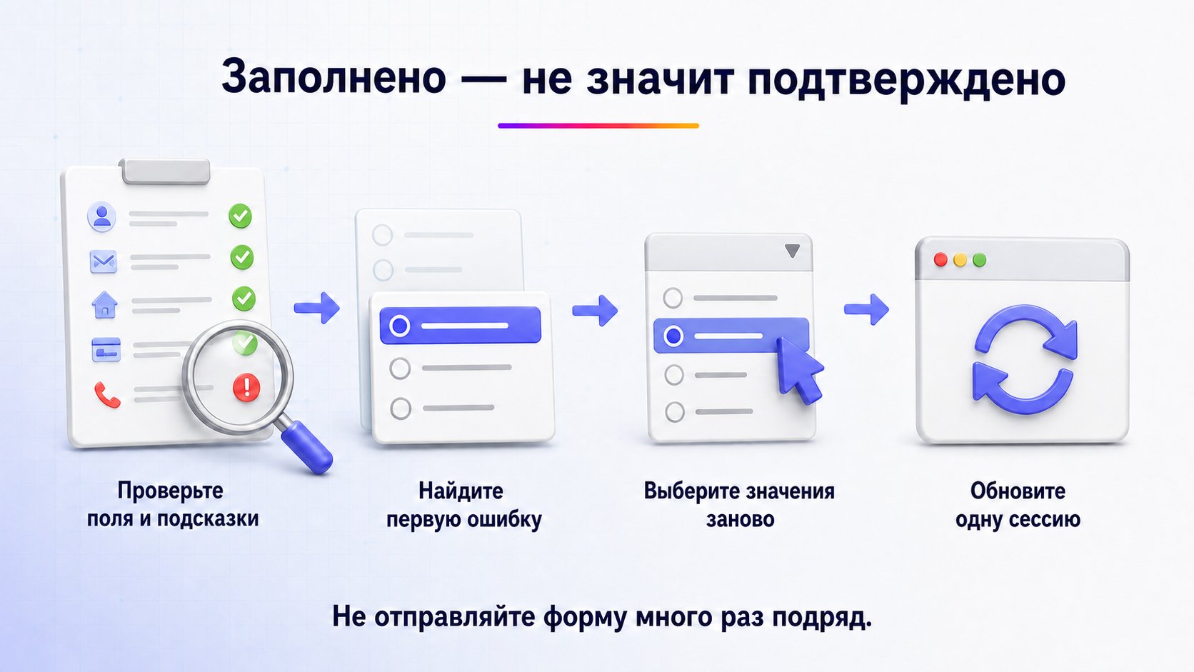 Почему регистрационная форма Wildberries не отправляется — Найдите первое поле с ошибкой, заново выберите значения из списков и при необходимости обновите одну текущую сессию.