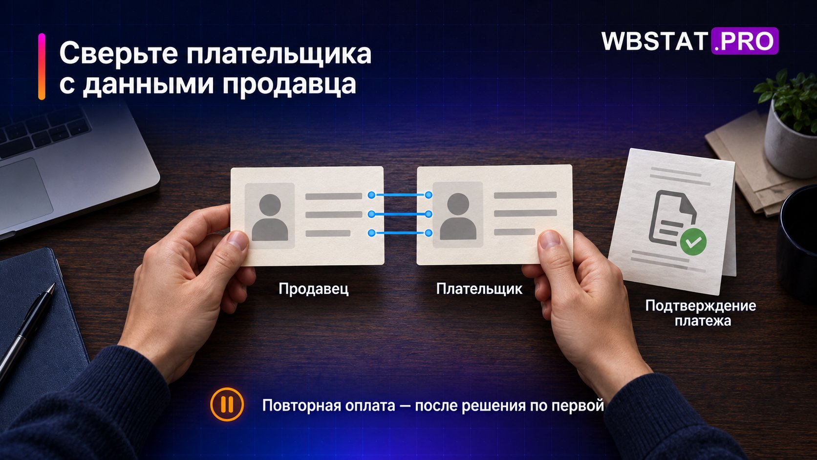 Одинаковые идентификаторы на сведениях продавца и платёжном документе сопоставлены.