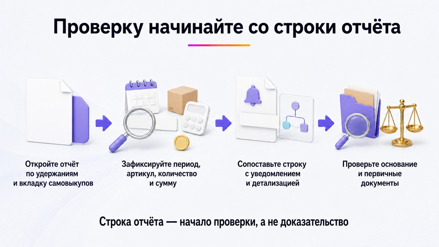 Где посмотреть выявленные самовыкупы в кабинете Wildberries — Найдите вкладку самовыкупов в отчёте по удержаниям, зафиксируйте операцию и только затем проверяйте уведомление, расчёт и первичное основание.