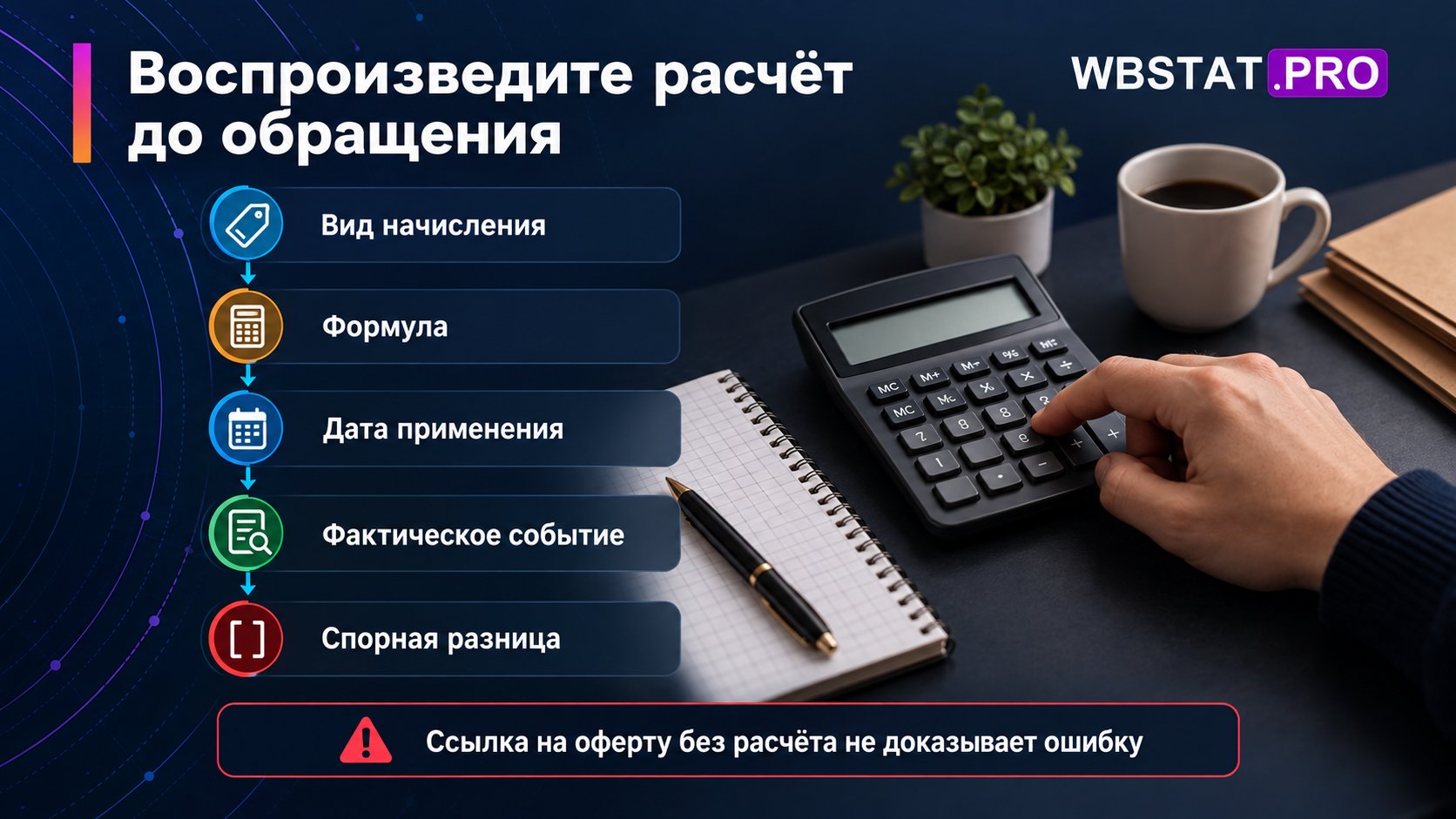 Пять последовательных проверок подготавливают обоснованное обращение по начислению.