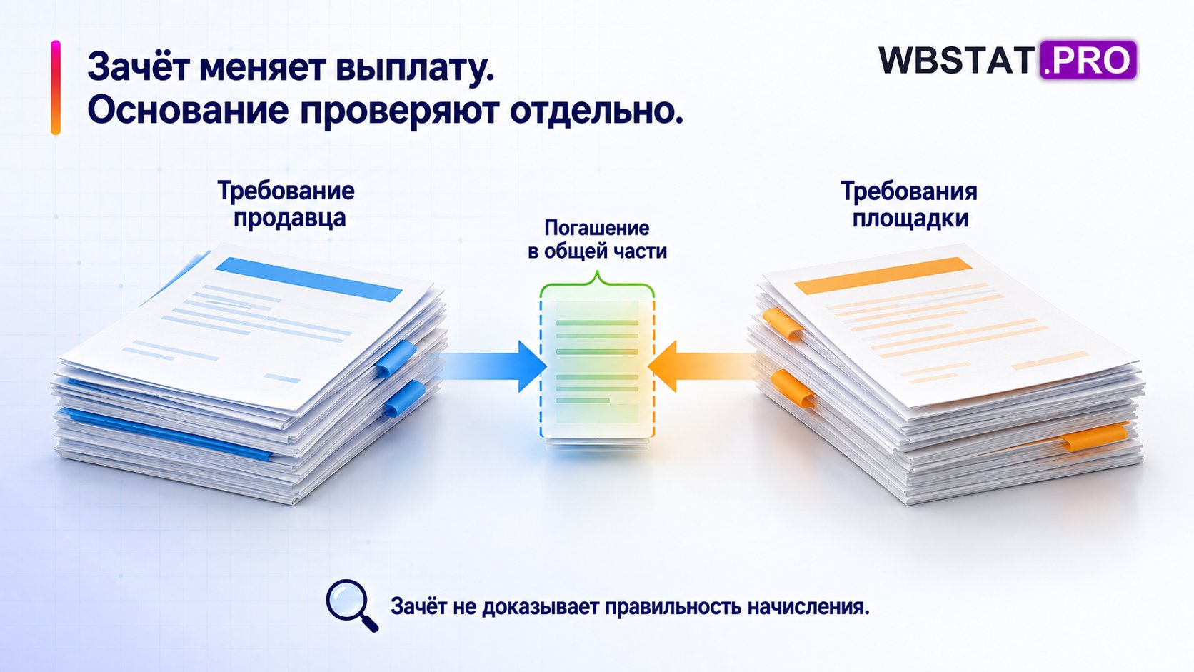 Зачёт меняет выплату. Основание проверяют отдельно. Зачёт не доказывает правильность начисления.