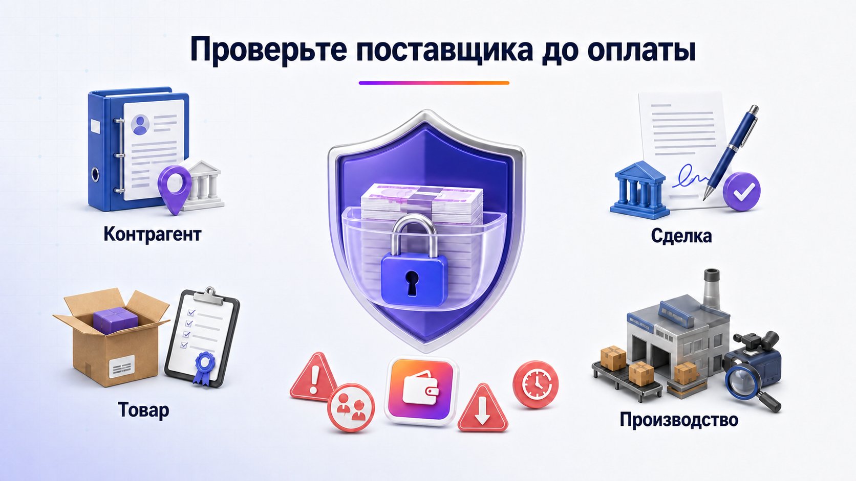 Как проверить поставщика до оплаты — Сверьте контрагента, сделку, товар и производство; при красных флагах остановите оплату до устранения расхождений.