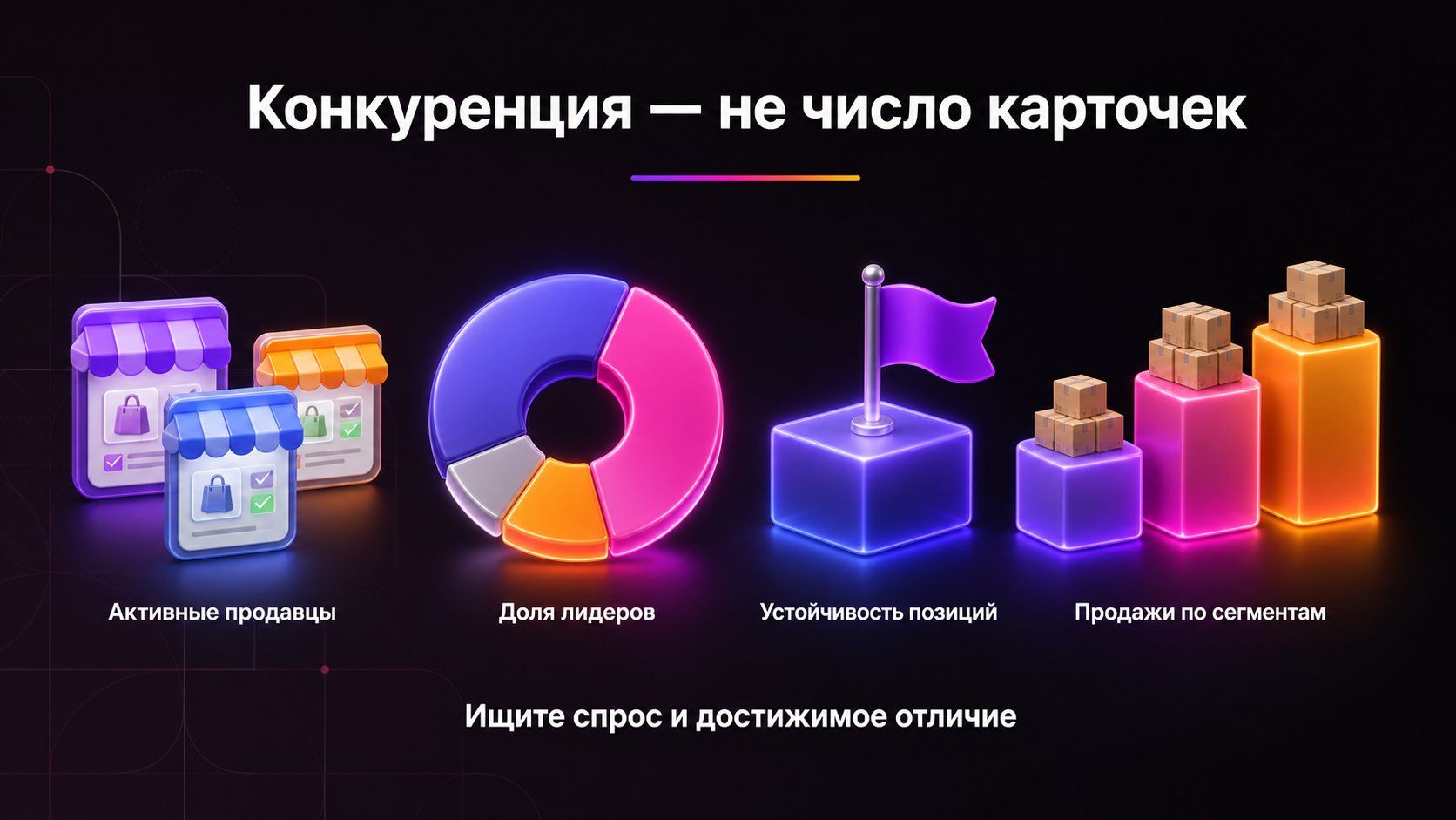 Как оценить конкуренцию в нише Wildberries — Оценивайте активных продавцов, долю лидеров, устойчивость позиций и распределение продаж по ценовым сегментам.