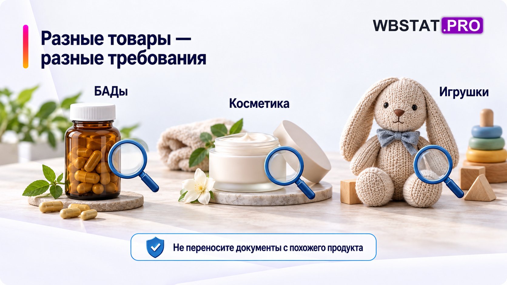 Три разных товарных семейства показаны без назначения им универсального документа.