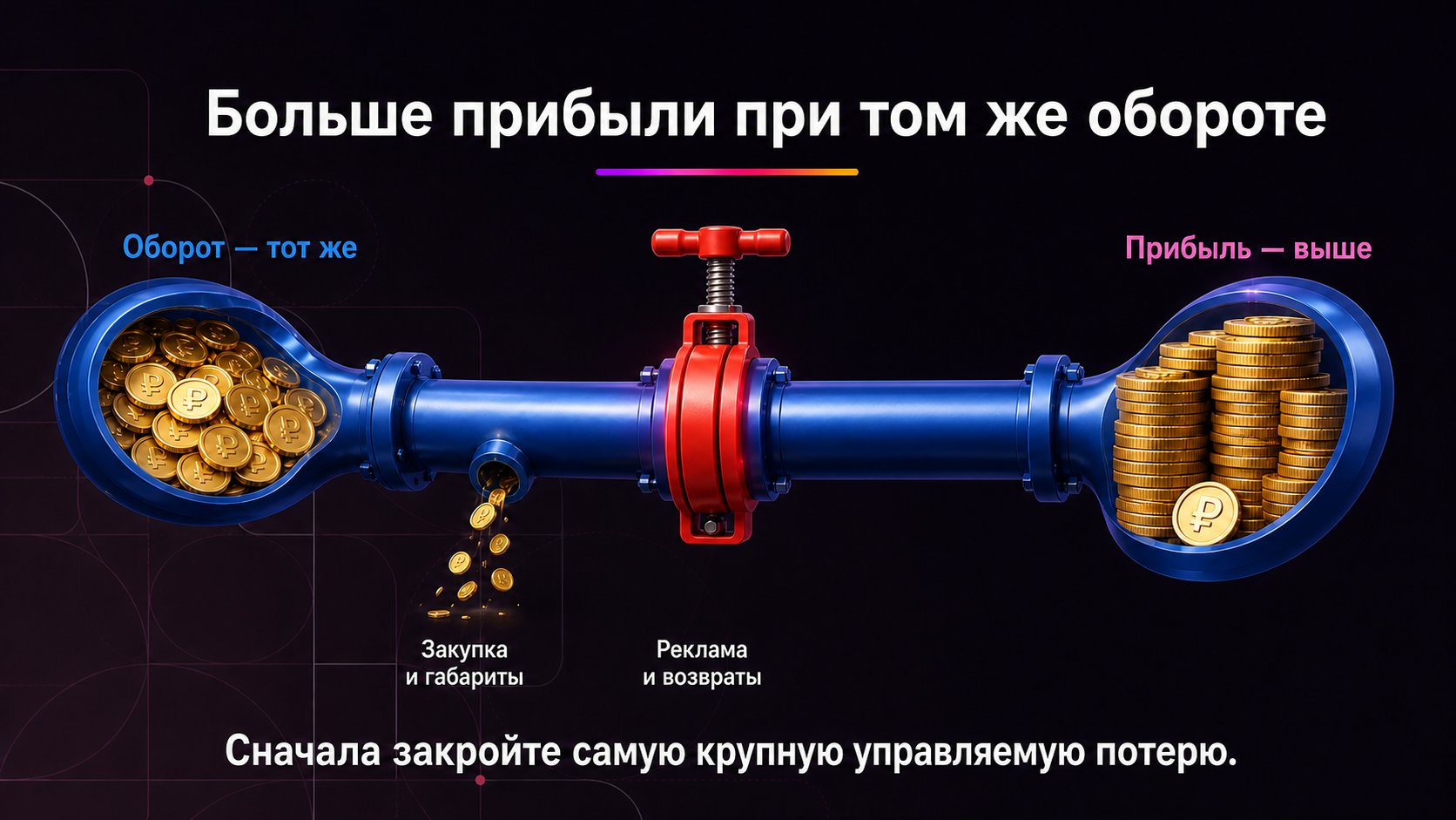 Как увеличить прибыль без роста оборота — Устраняйте крупнейшую управляемую потерю, но не сокращайте расходы, которые защищают выкуп, продажи и итоговую прибыль.