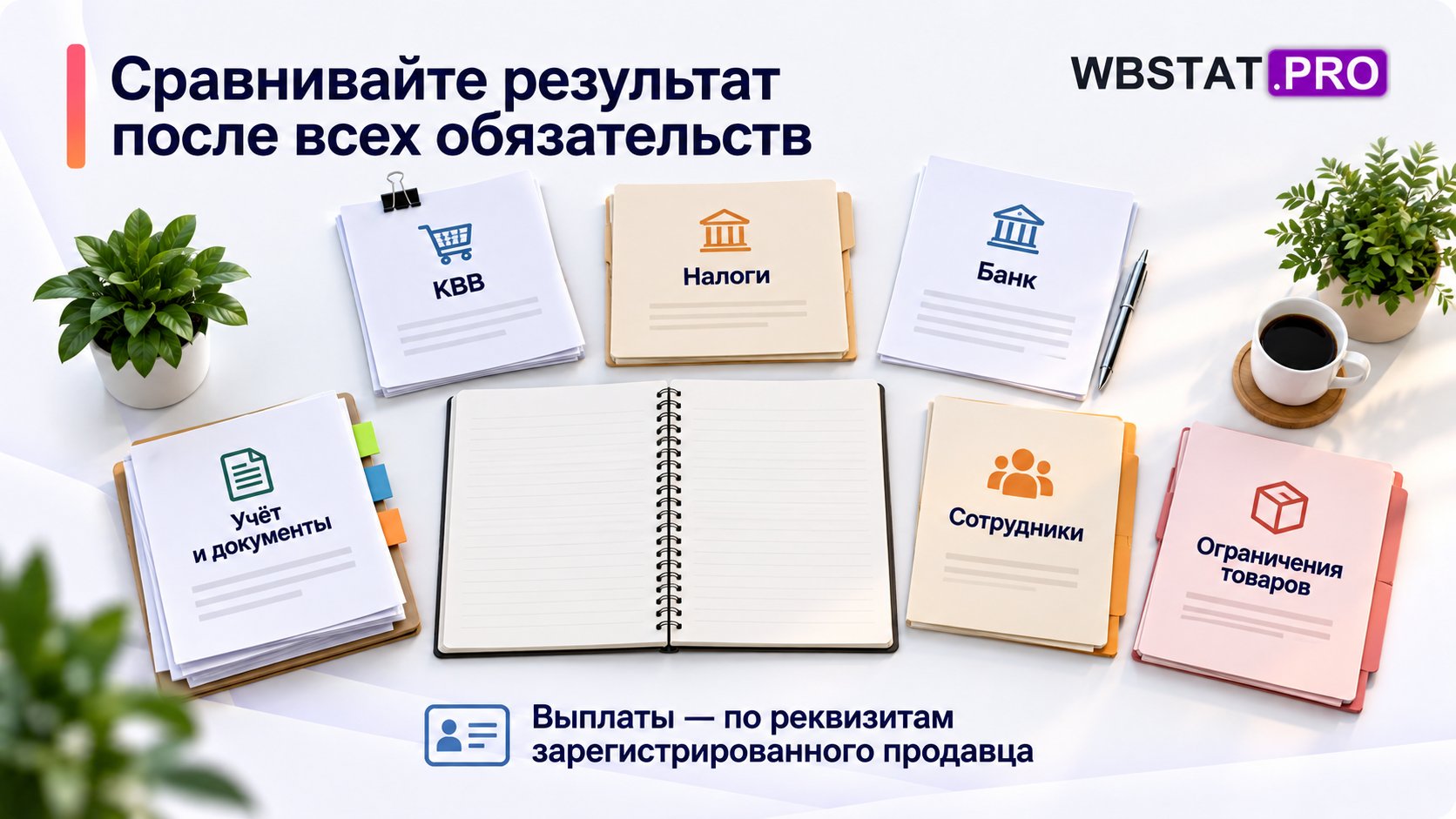 Для сравнения результата учитывают КВВ, налоги, банк, учёт и документы, сотрудников и ограничения товаров.